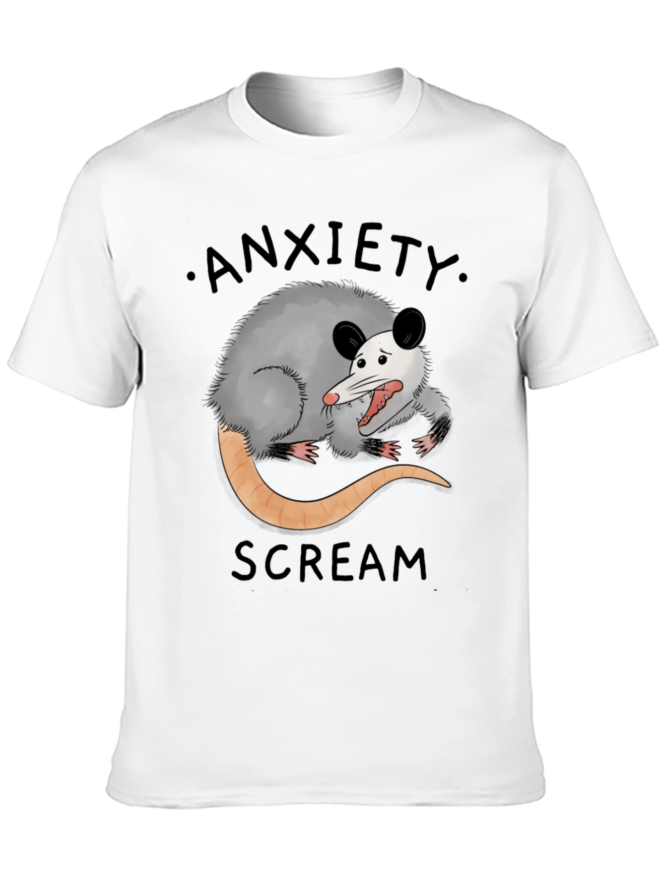 Anxiety Scream Opossum Graphic Tee