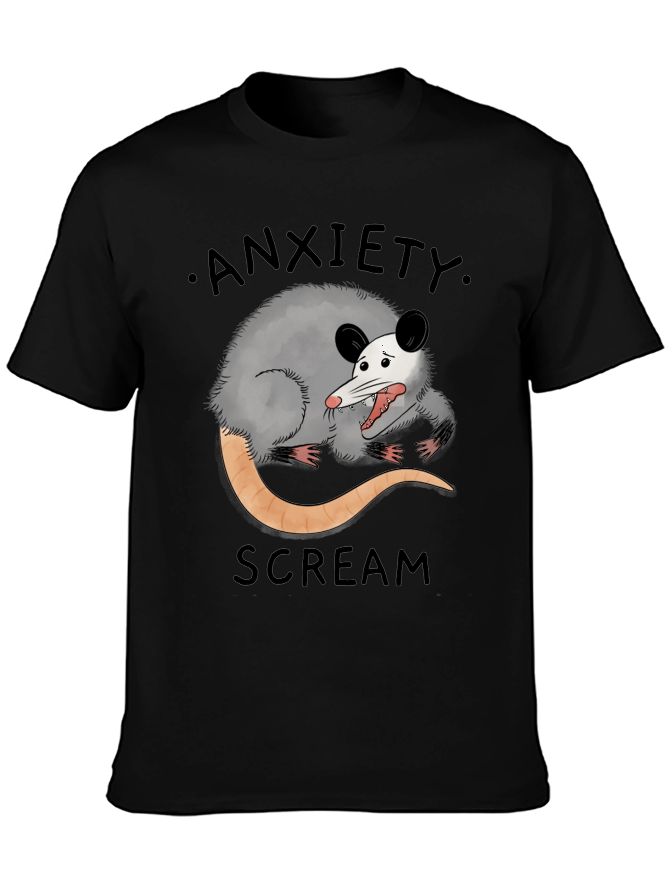Anxiety Scream Opossum Graphic Tee