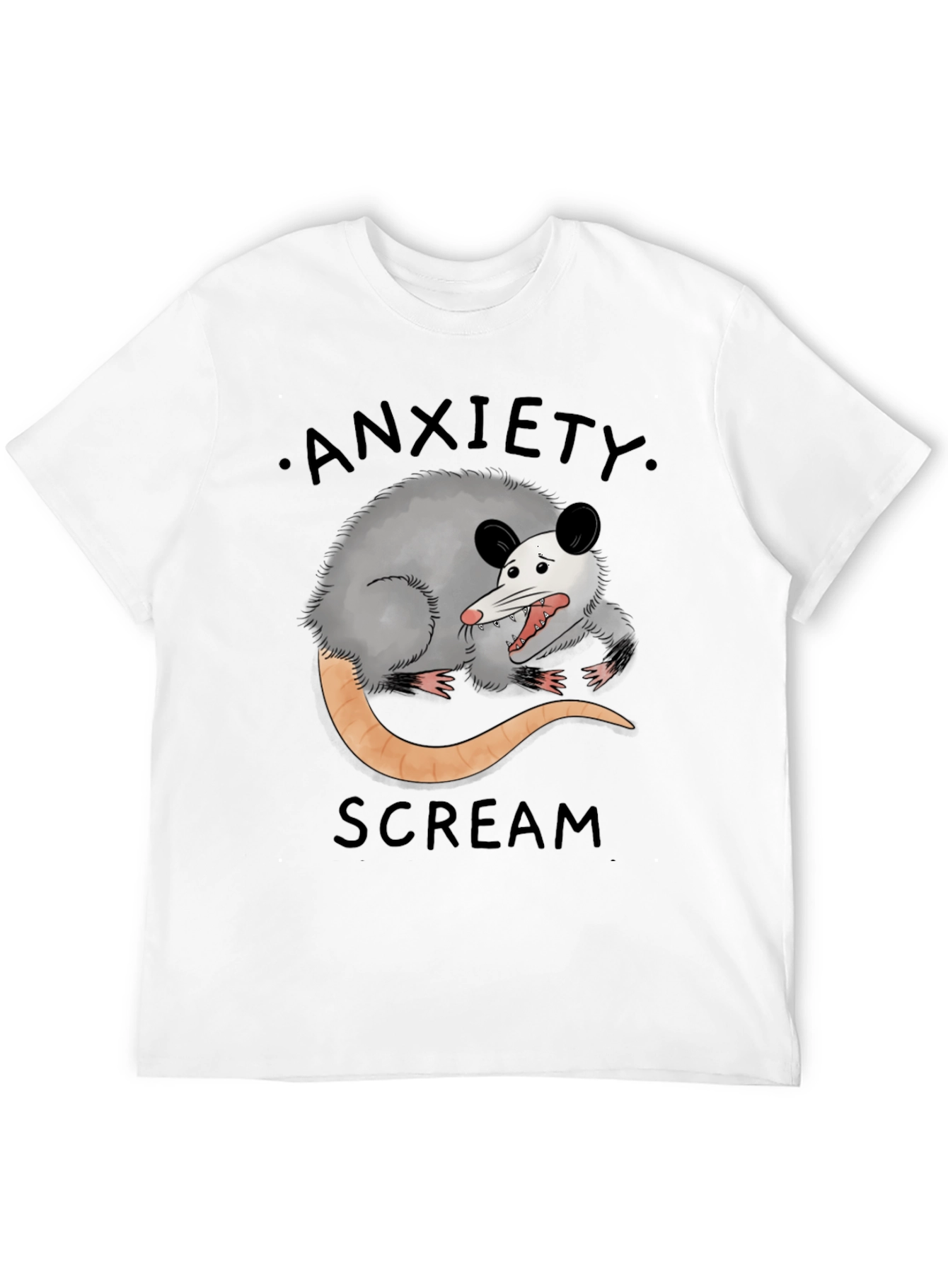 Anxiety Scream Opossum Graphic Tee