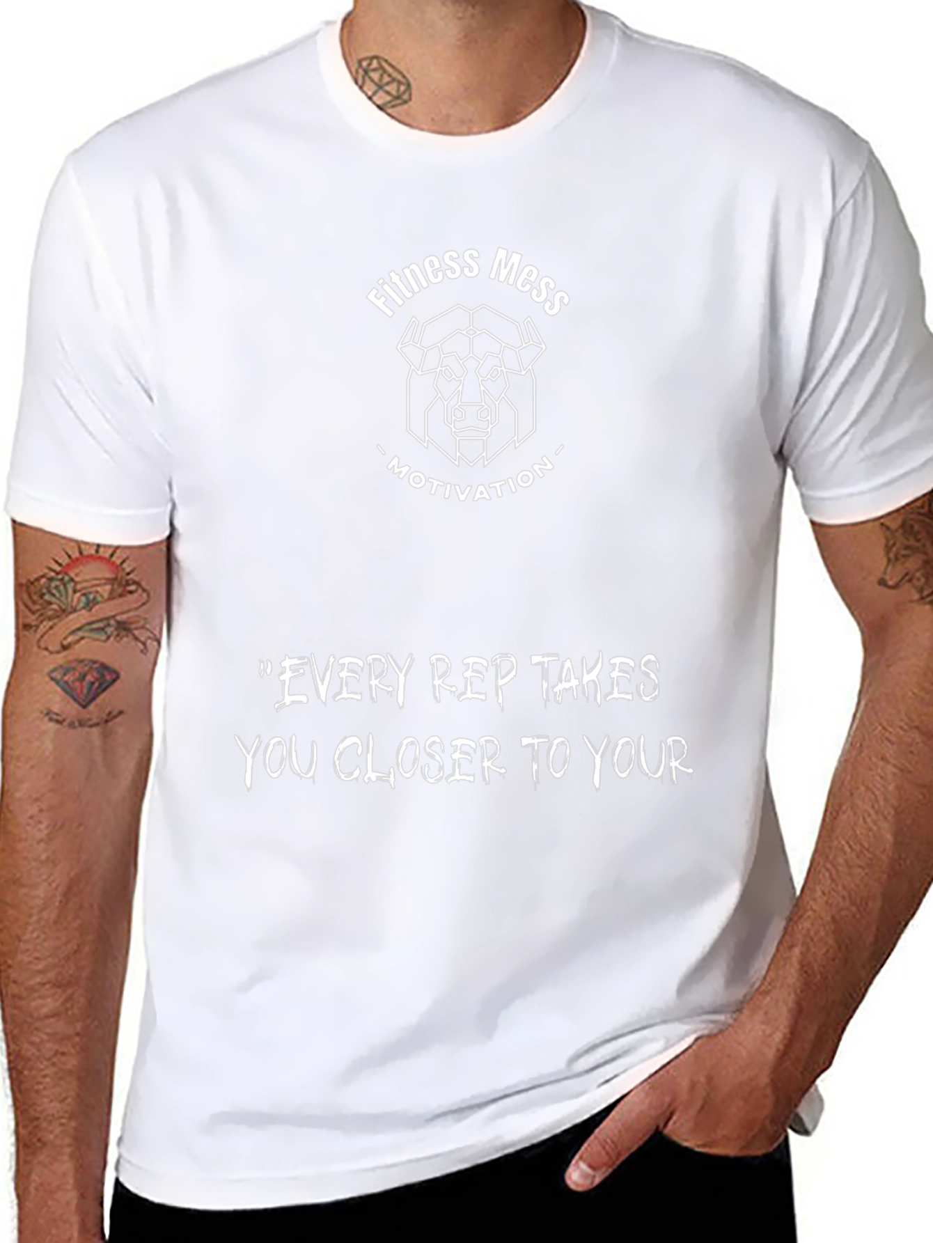 Fitness Mess Motivational Black Graphic T-Shirt