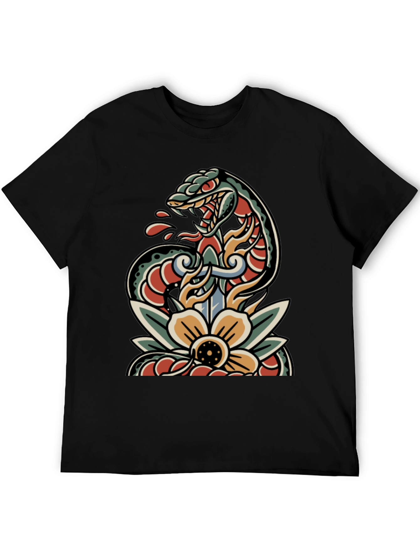 Snake & Dagger Tattoo Style T-Shirt
