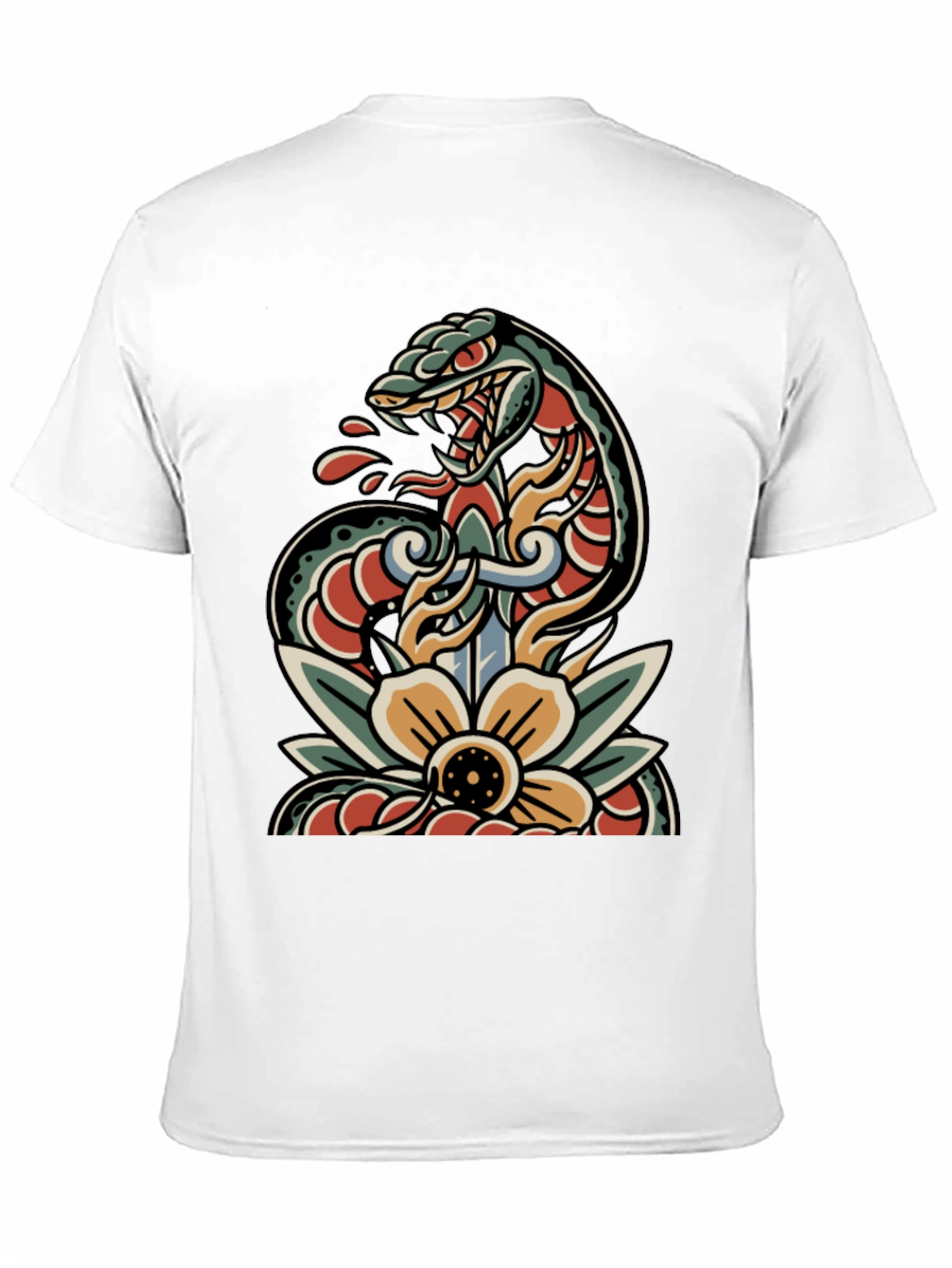 Snake & Dagger Tattoo Style T-Shirt