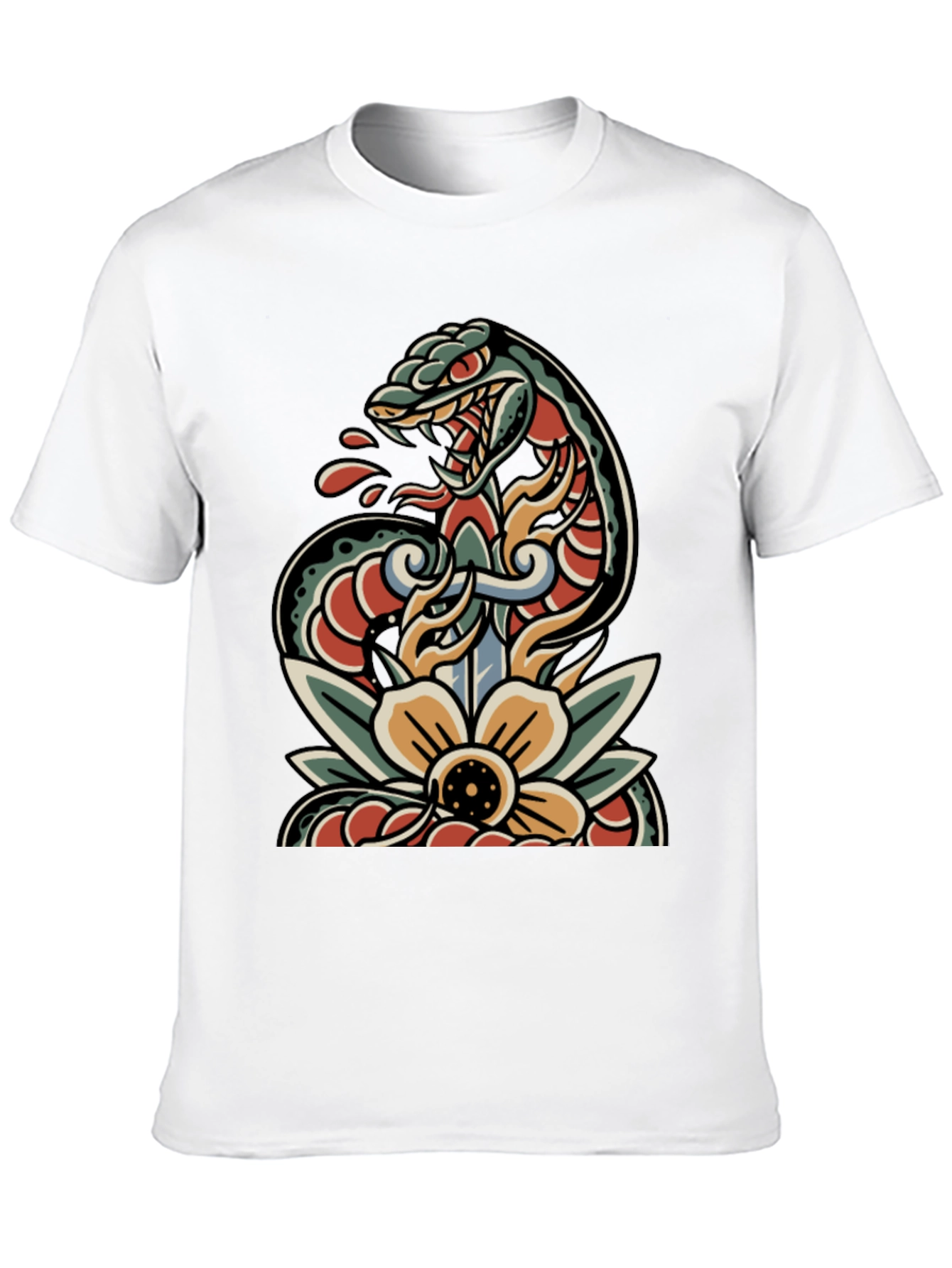 Snake & Dagger Tattoo Style T-Shirt