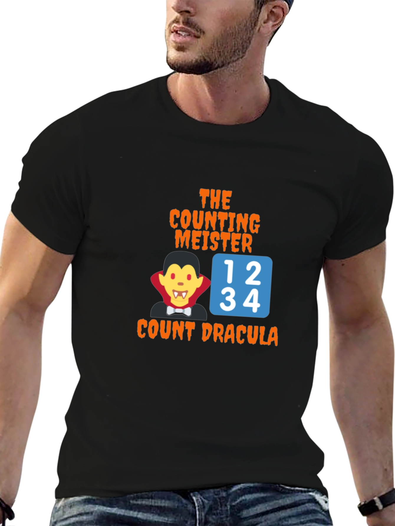 Count Dracula Counting Meister Black T-Shirt