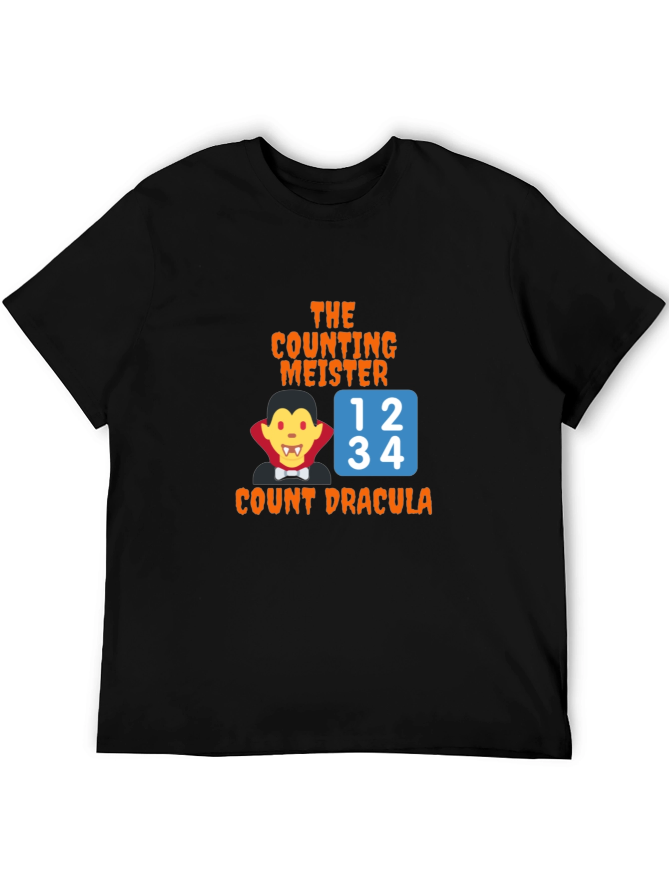 Count Dracula Counting Meister Black T-Shirt