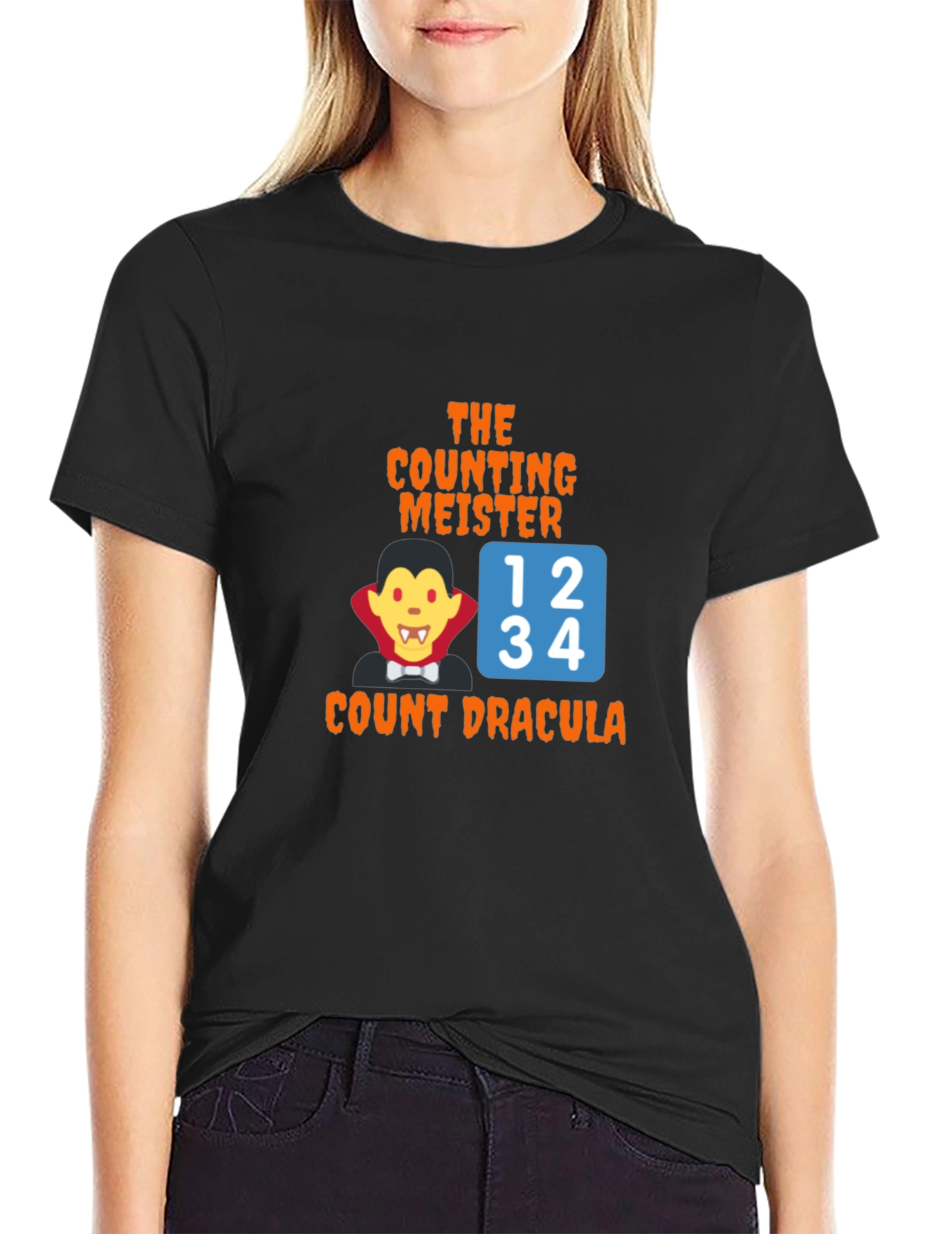 Count Dracula Counting Meister Black T-Shirt