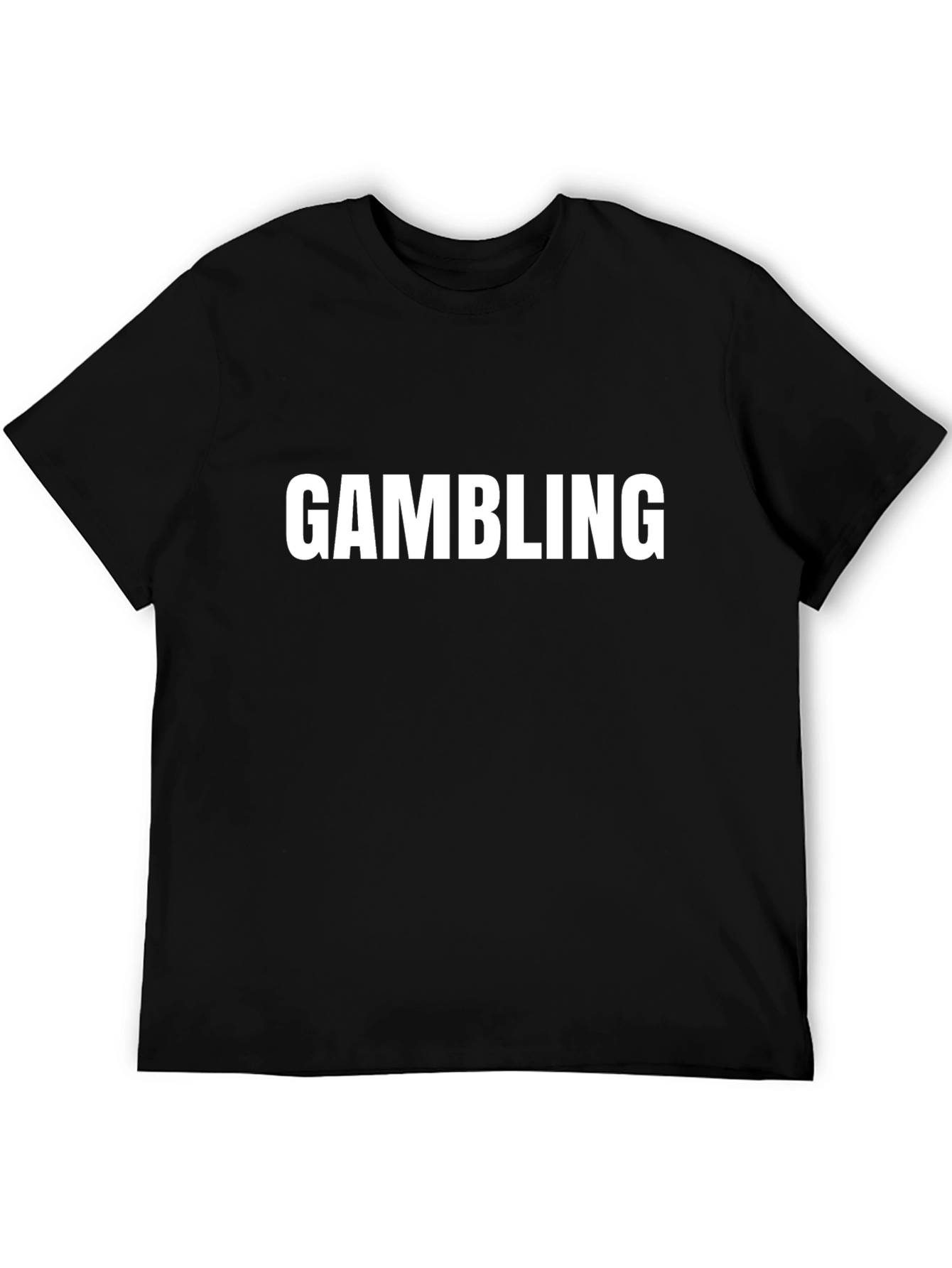 Gambling Graphic Tee - Black Crewneck T-Shirt