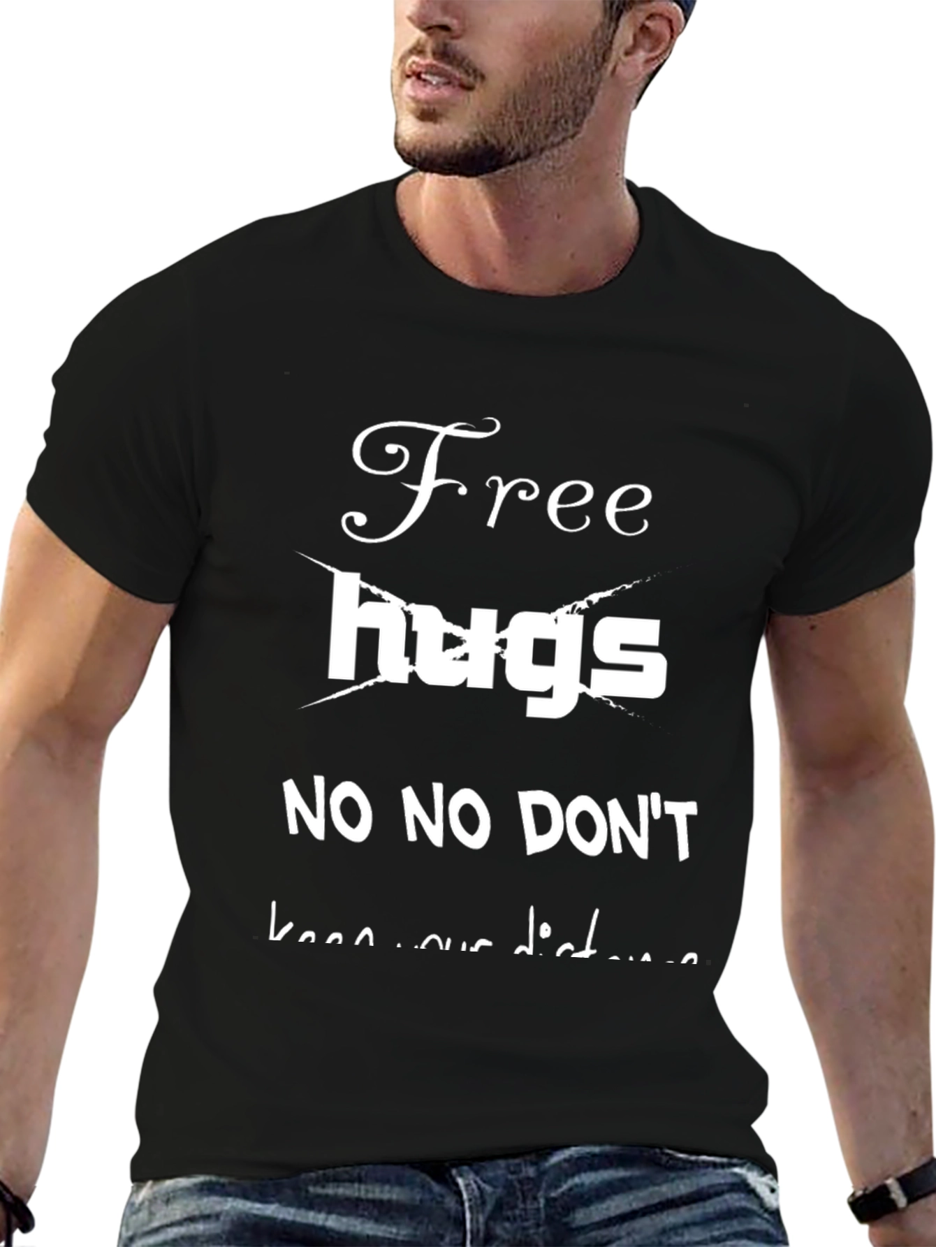 Humorous Free Hugs T-Shirt - Social Distancing Tee