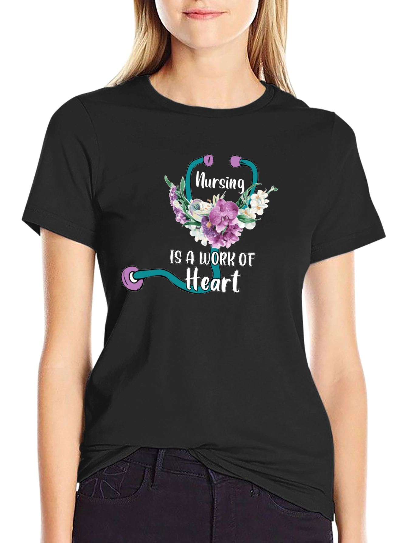 Nursing is a Work of Heart Graphic T-Shirt