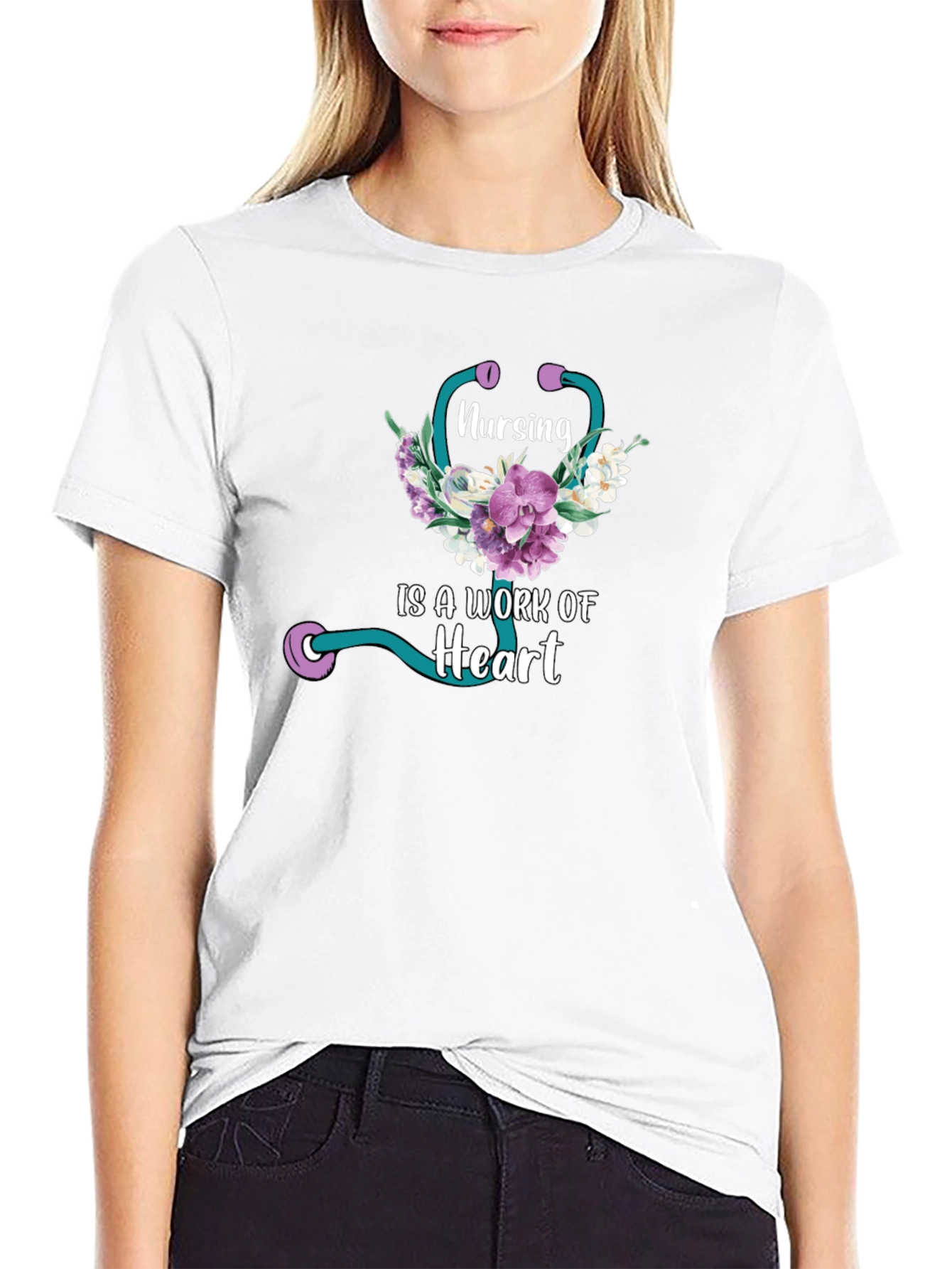 Nursing is a Work of Heart Graphic T-Shirt