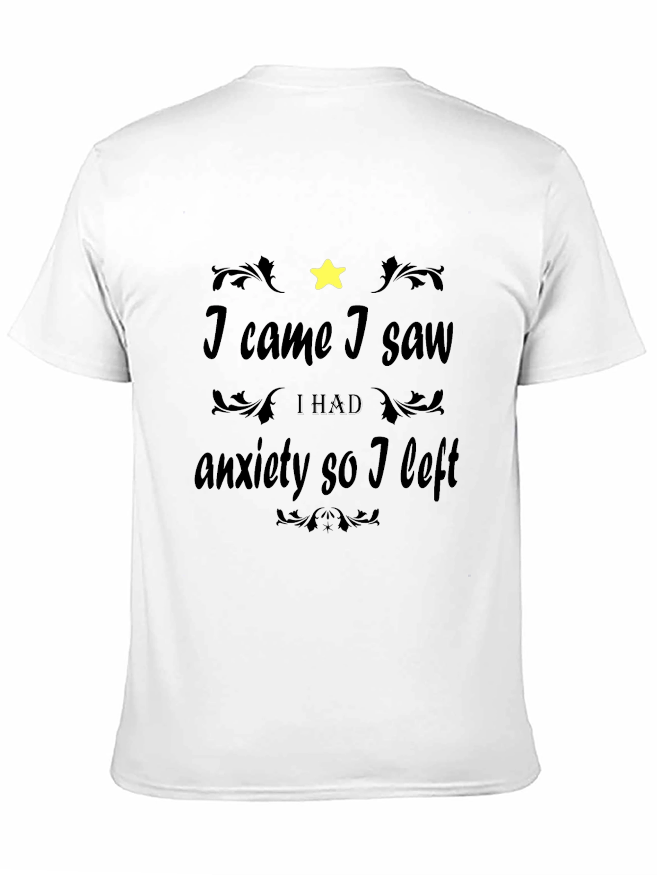 Anxiety Humor Black Graphic Tee Shirt