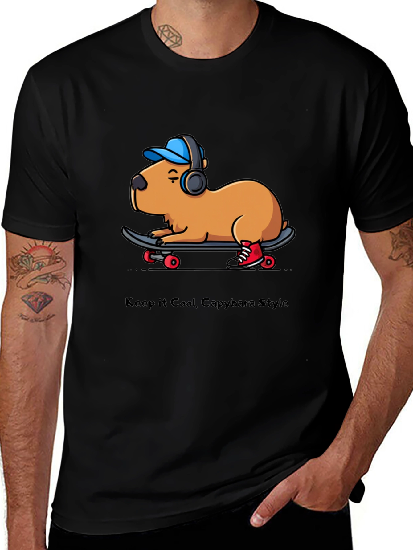Cool Capybara Skateboard T-Shirt