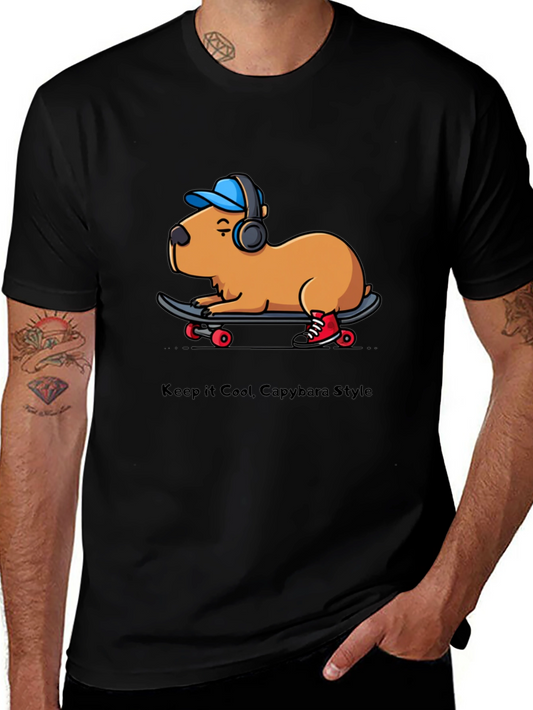Cool Capybara Skateboard T-Shirt