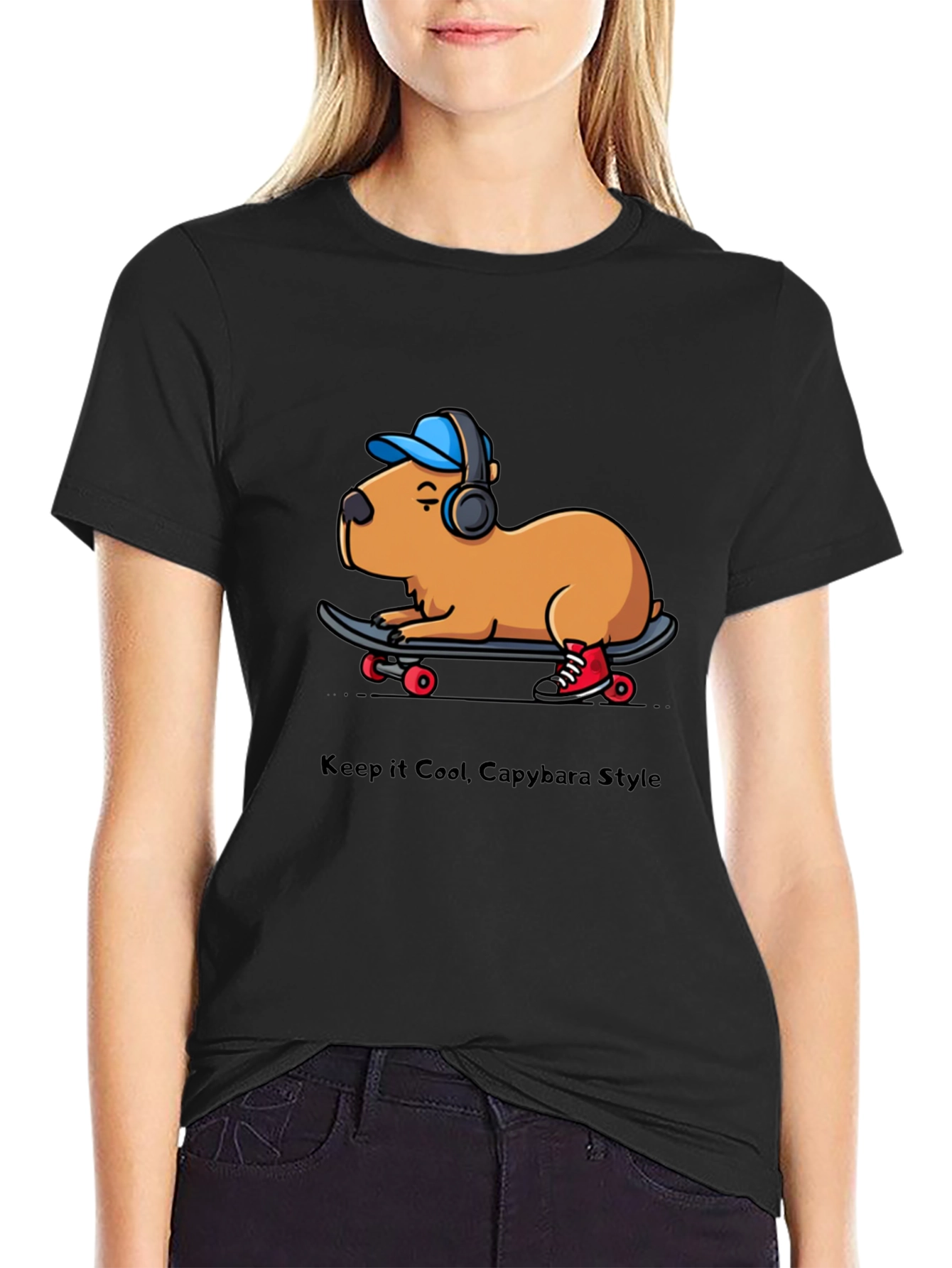Cool Capybara Skateboard T-Shirt