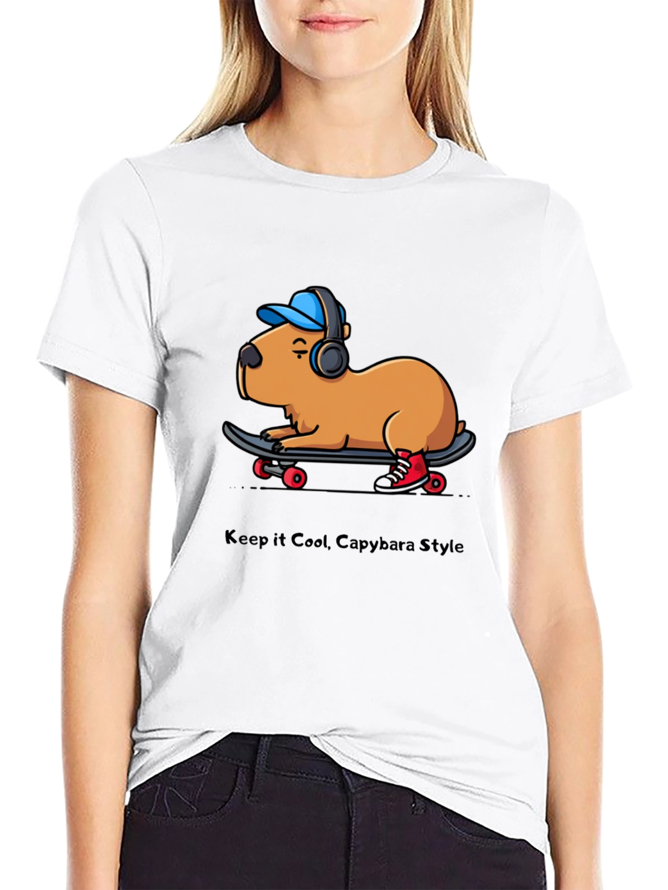 Cool Capybara Skateboard T-Shirt