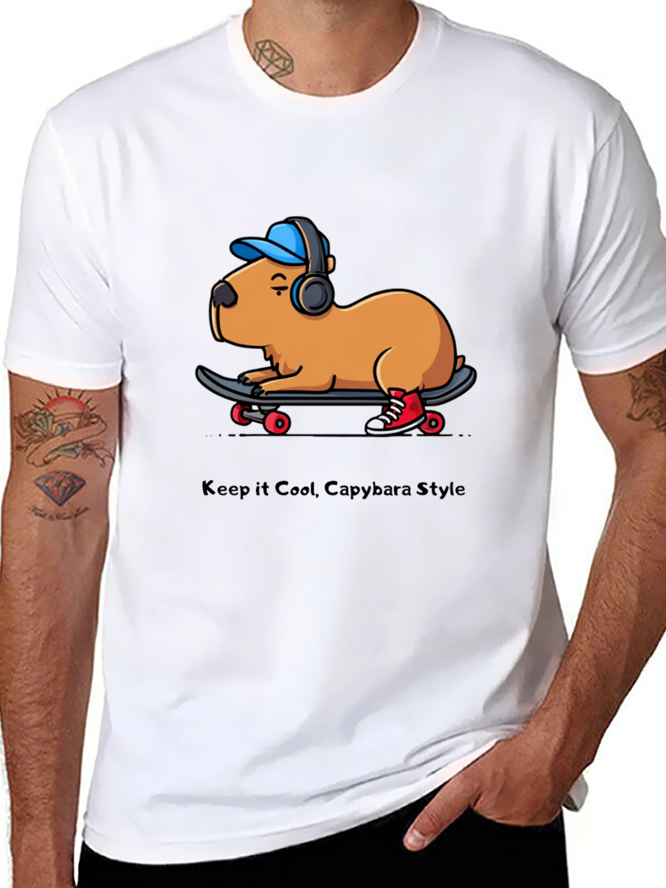 Cool Capybara Skateboard T-Shirt
