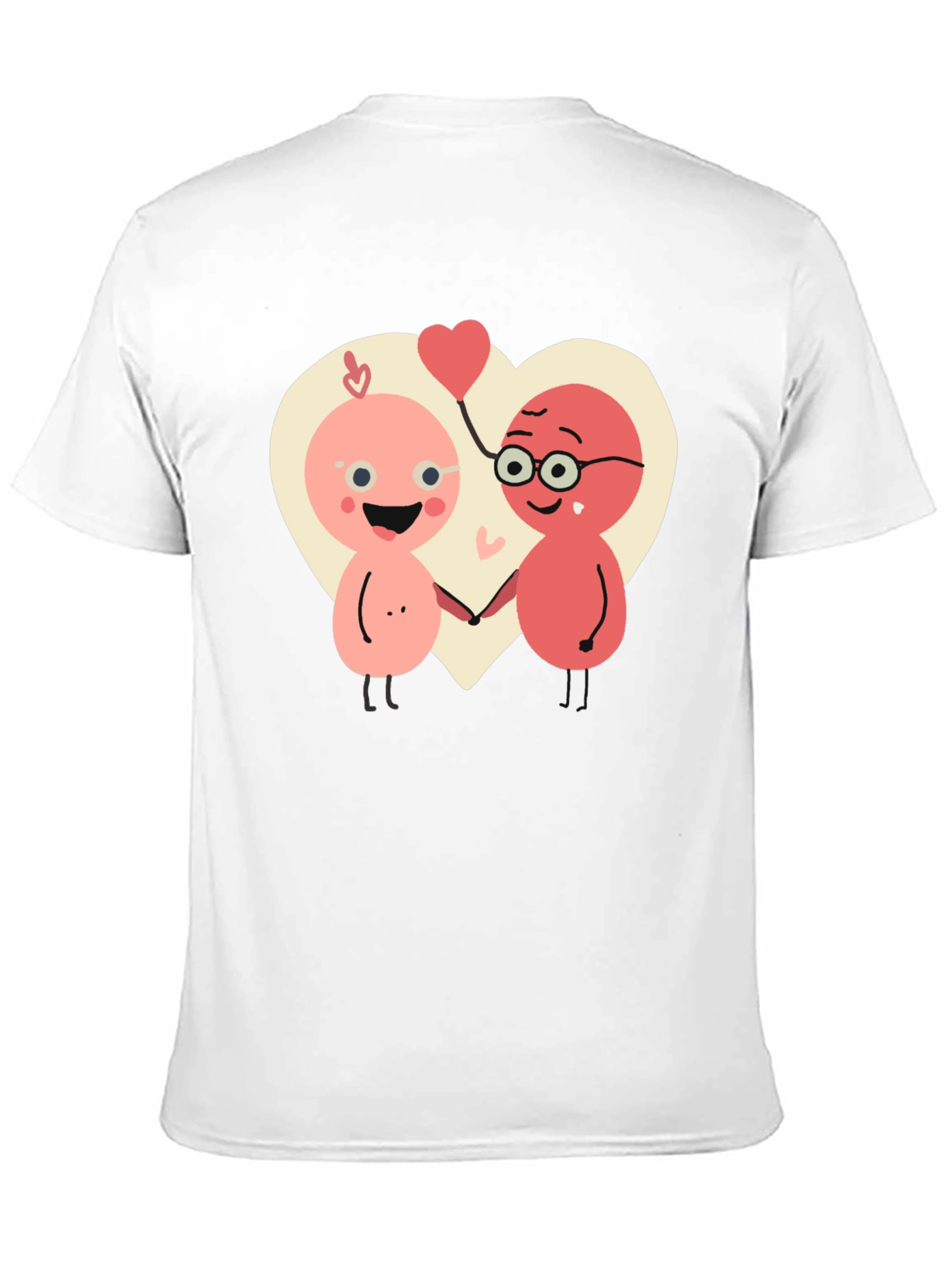 Cute Cartoon Couple T-Shirt - Heart Graphic Tee
