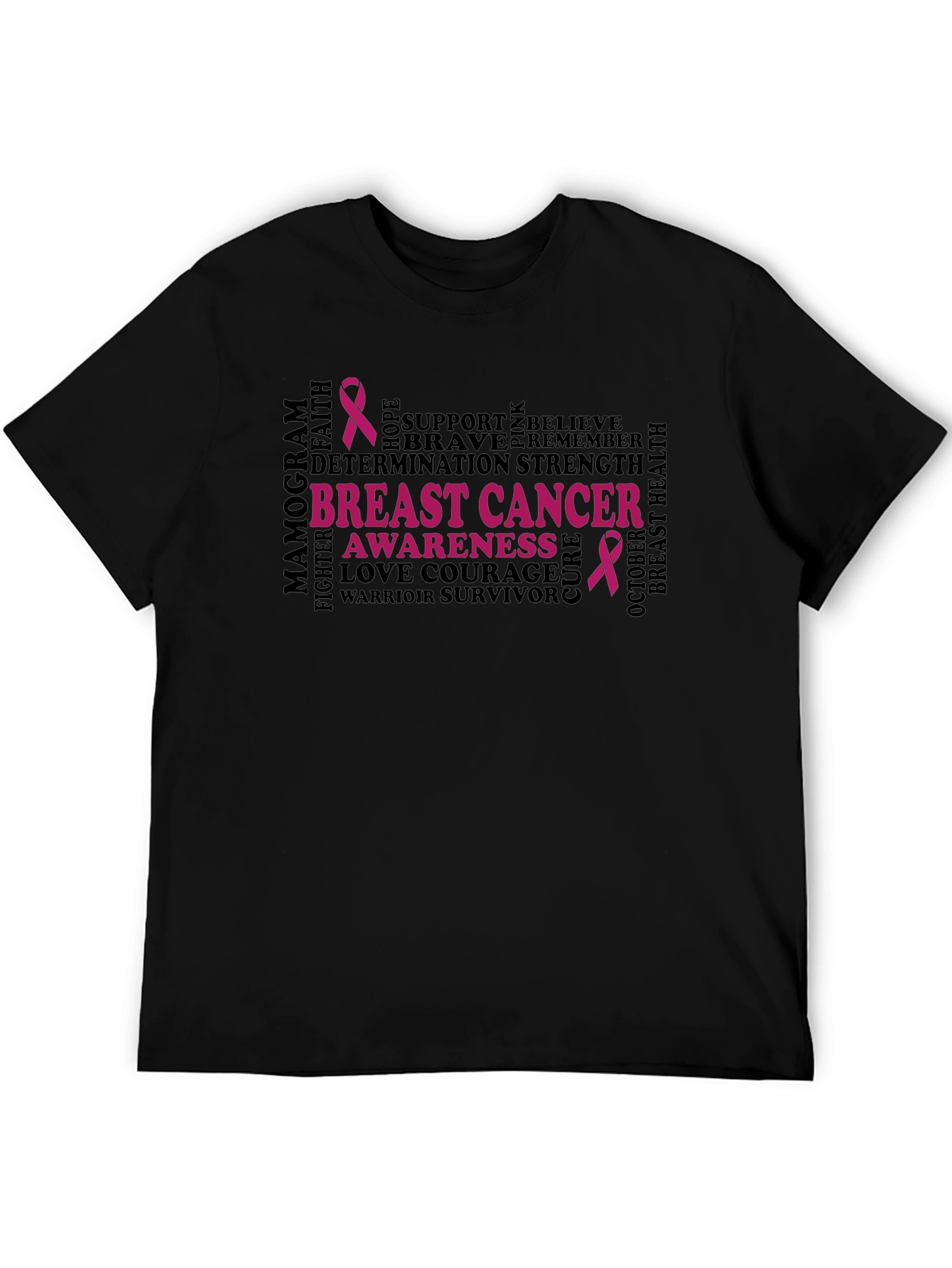 Breast Cancer Awareness Black T-Shirt