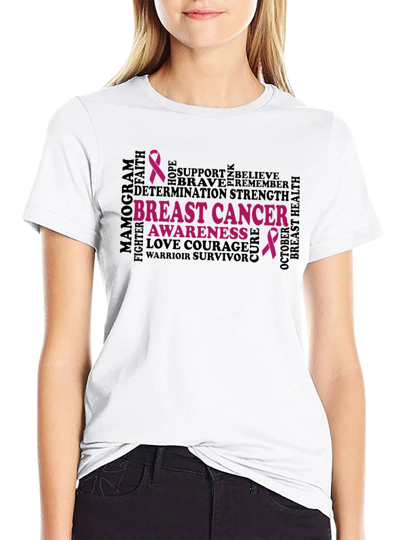 Breast Cancer Awareness Black T-Shirt