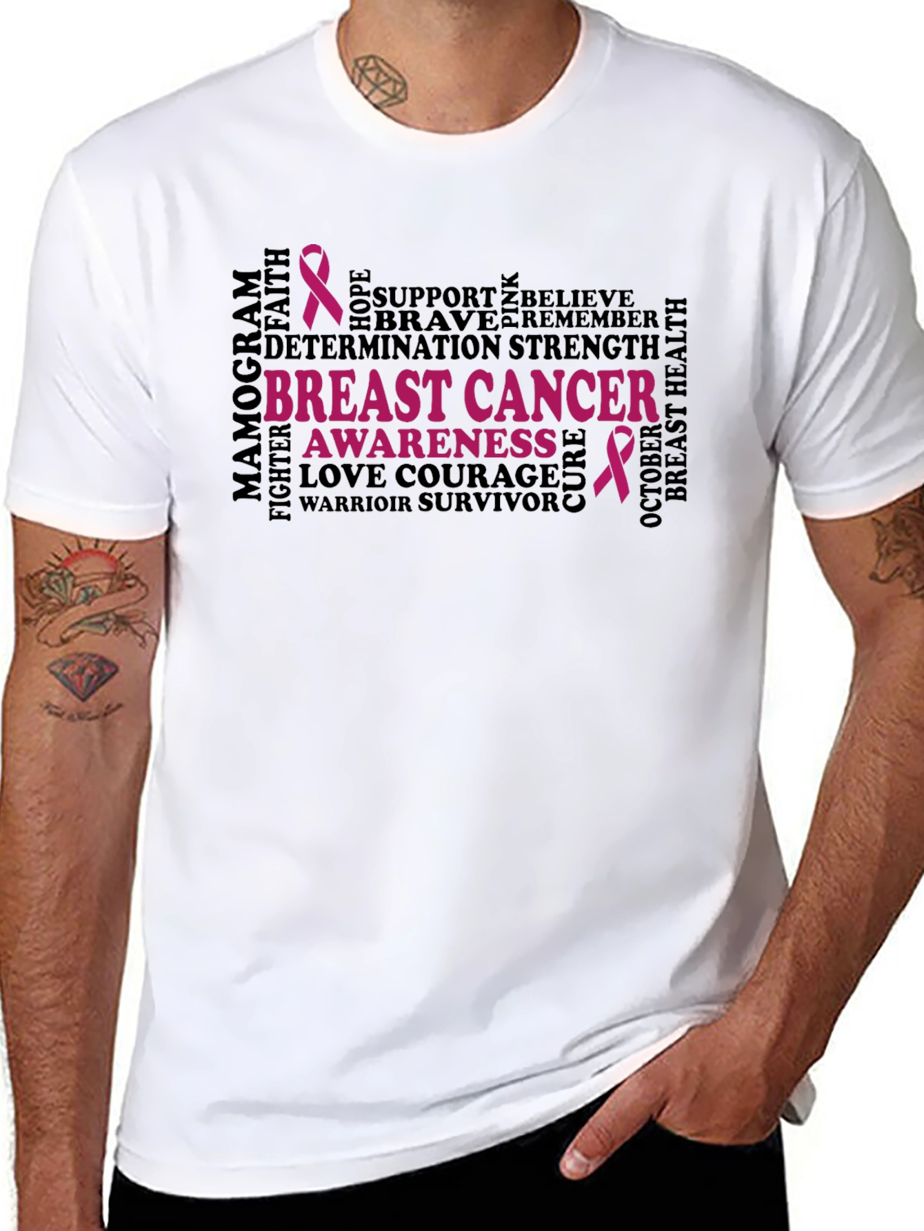 Breast Cancer Awareness Black T-Shirt