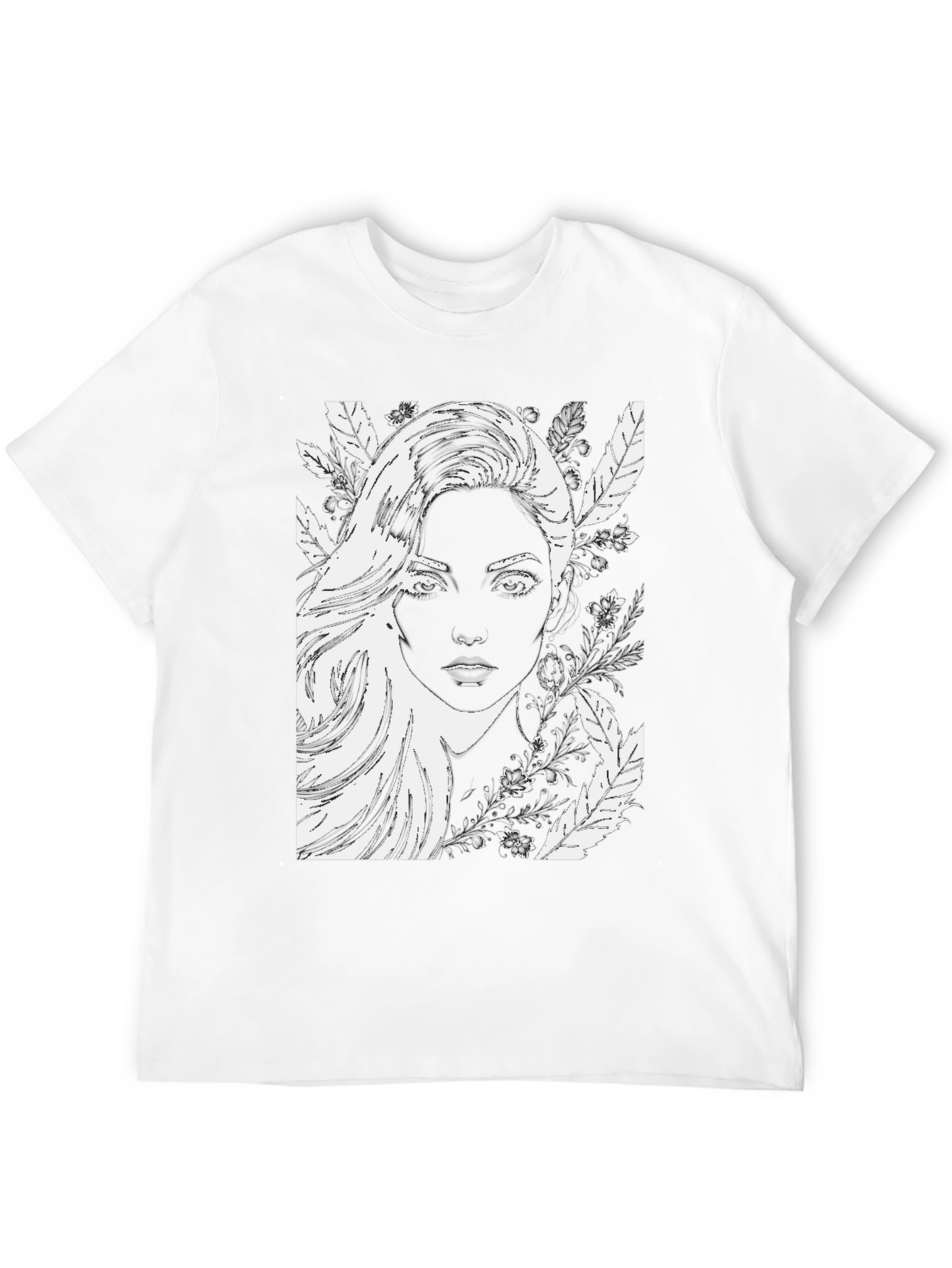 Woman Portrait Graphic Black T-Shirt