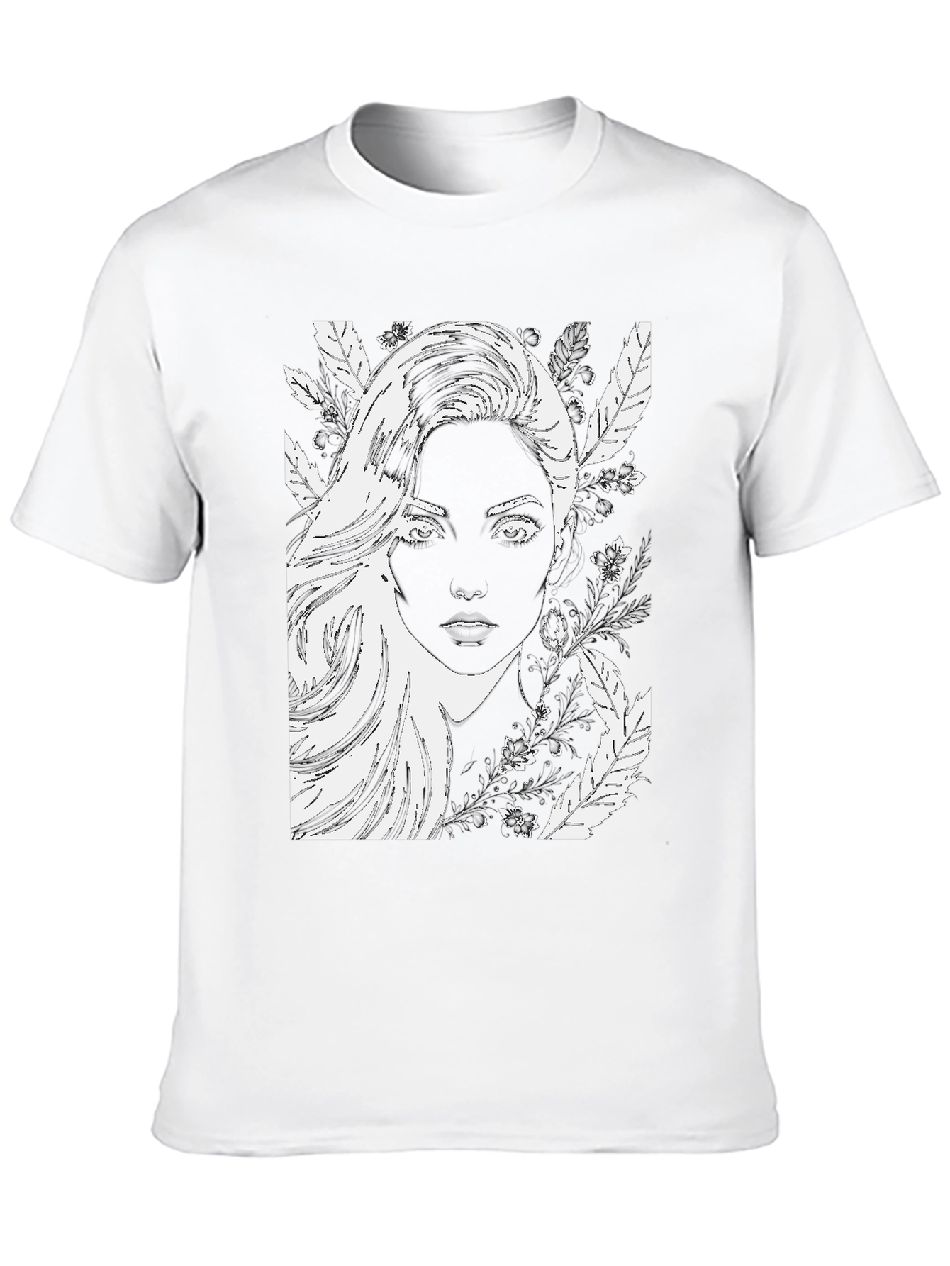 Woman Portrait Graphic Black T-Shirt