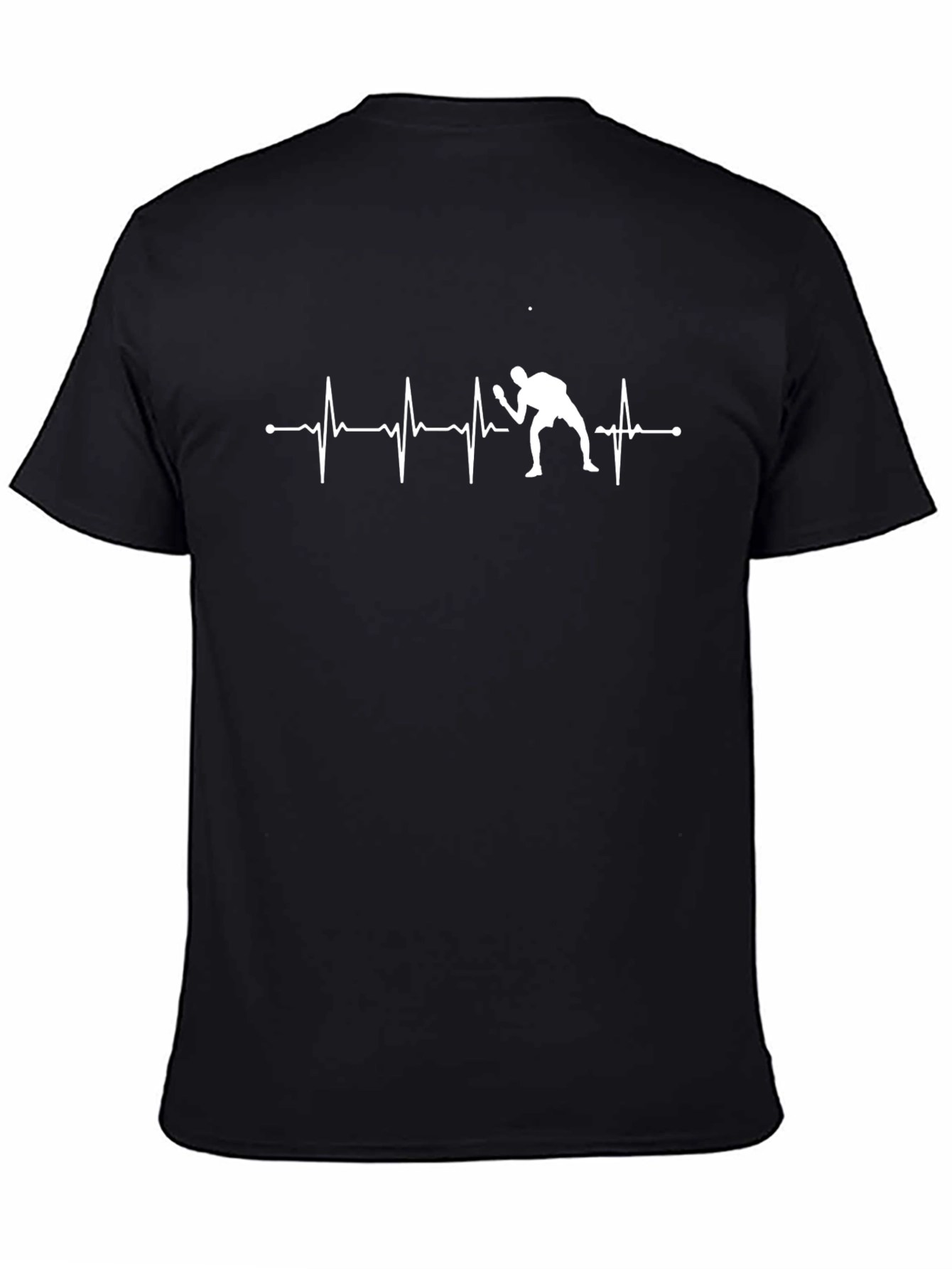 Table Tennis Heartbeat Black T-Shirt