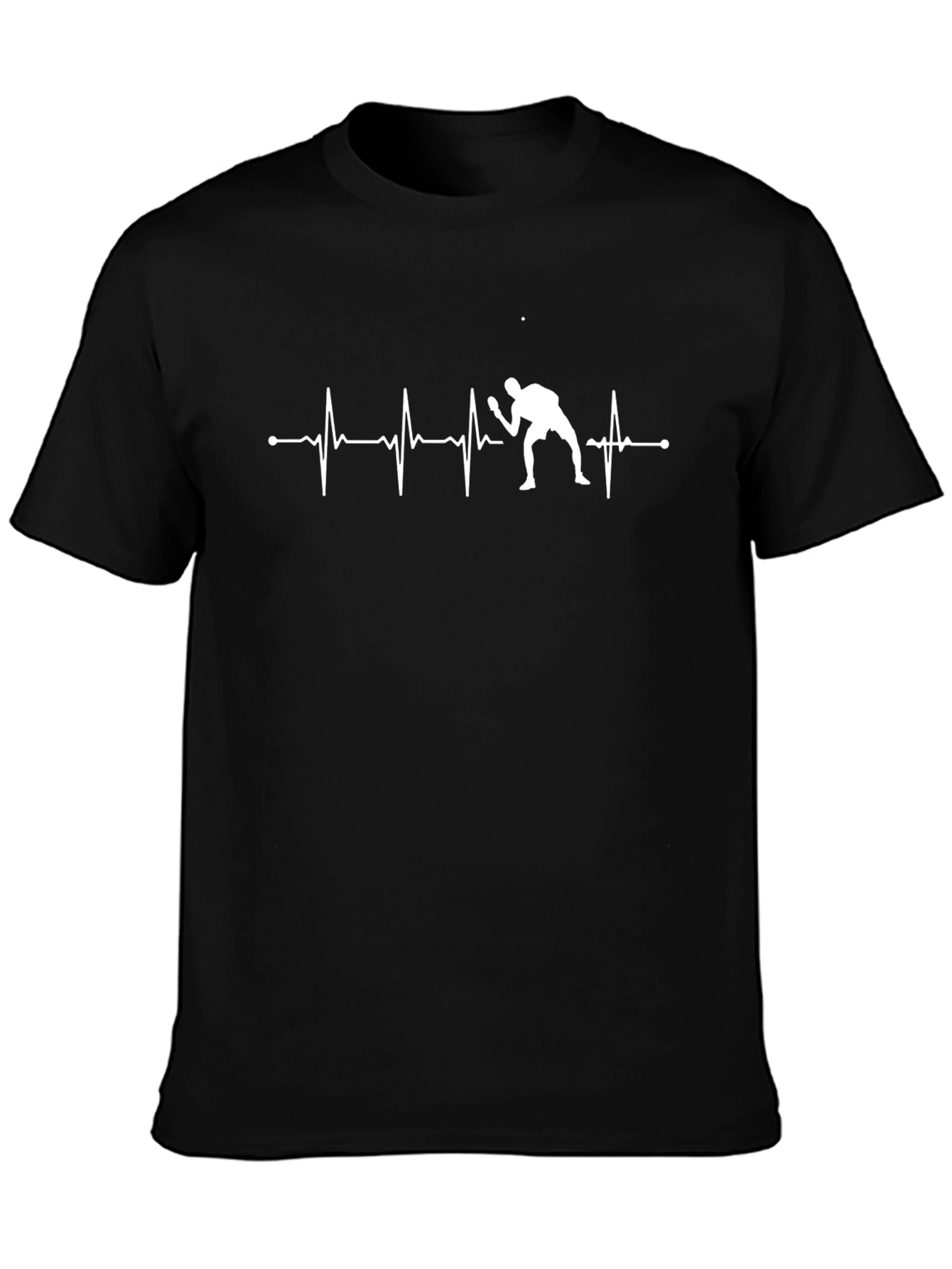 Table Tennis Heartbeat Black T-Shirt