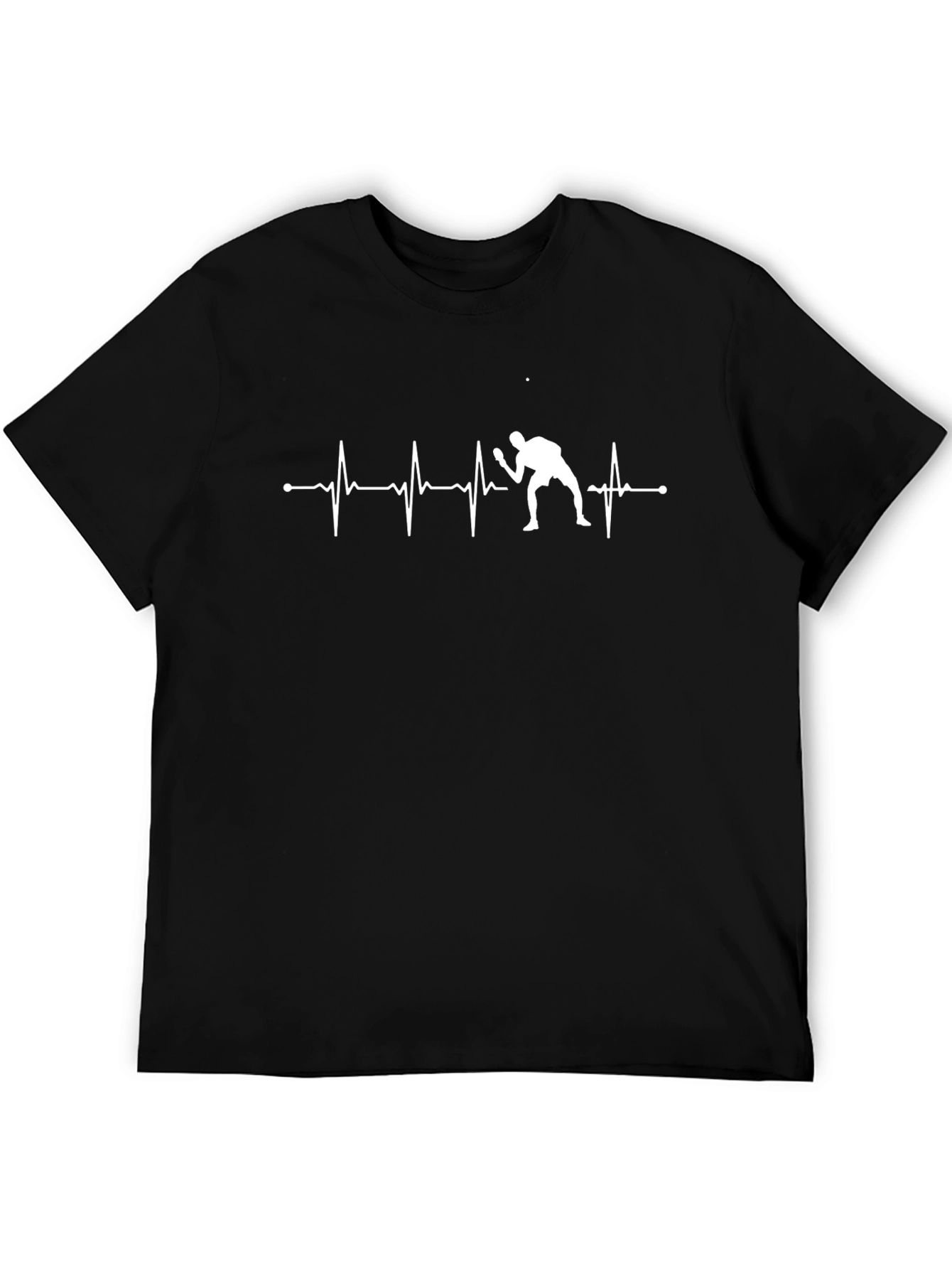 Table Tennis Heartbeat Black T-Shirt