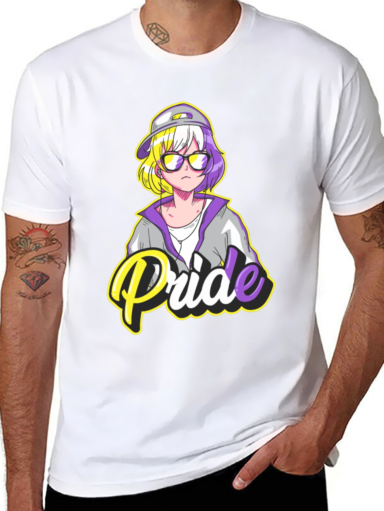Non-Binary Pride T-Shirt - Anime Design
