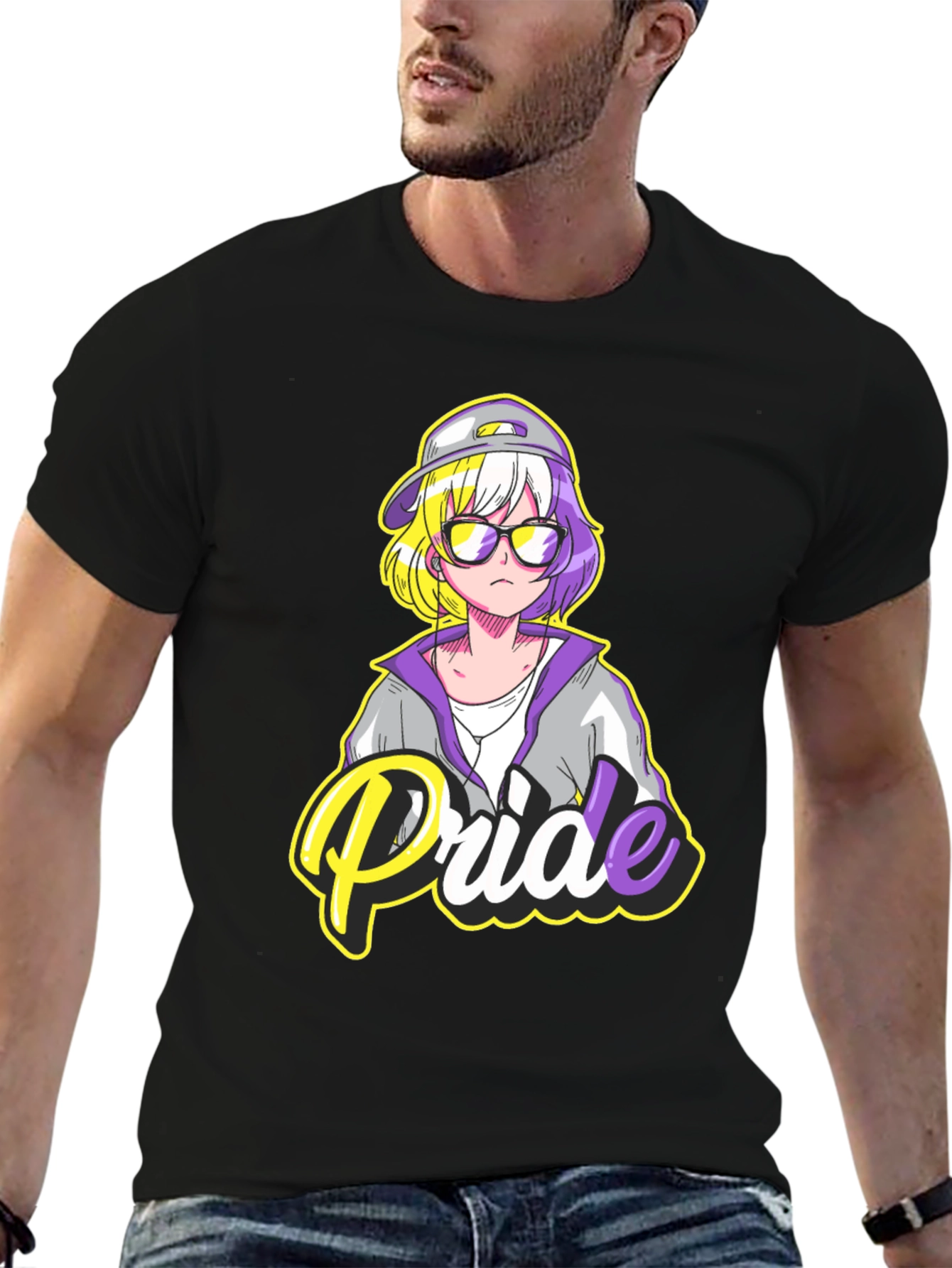 Non-Binary Pride T-Shirt - Anime Design