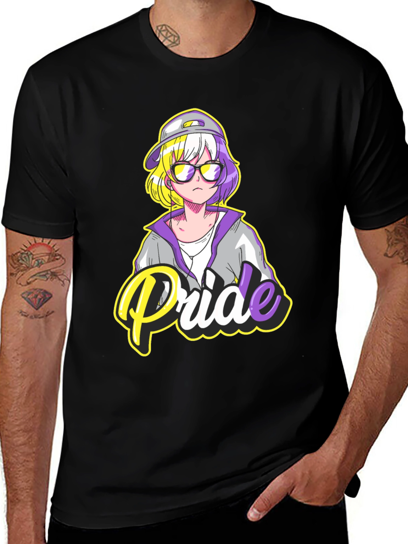 Non-Binary Pride T-Shirt - Anime Design