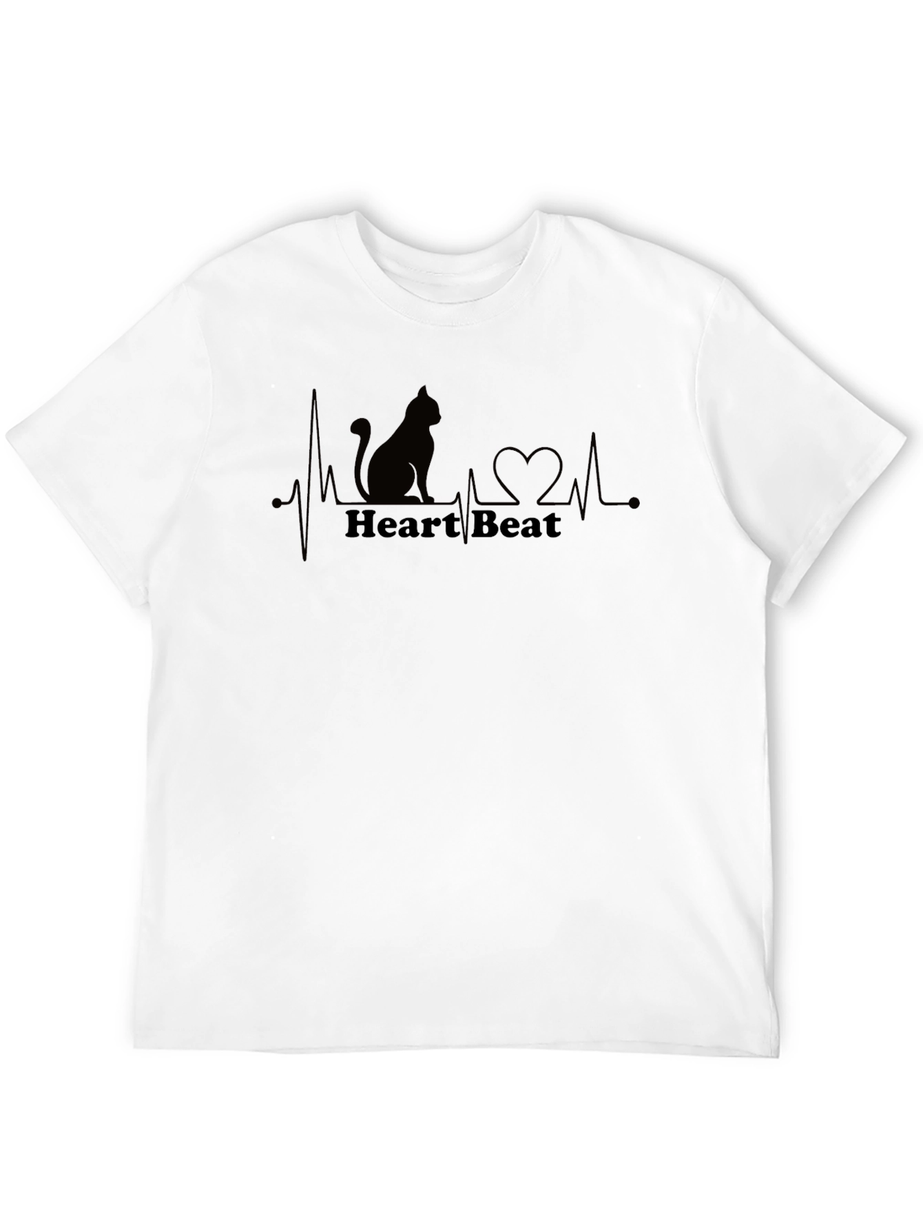 Cat Heartbeat Graphic Tee