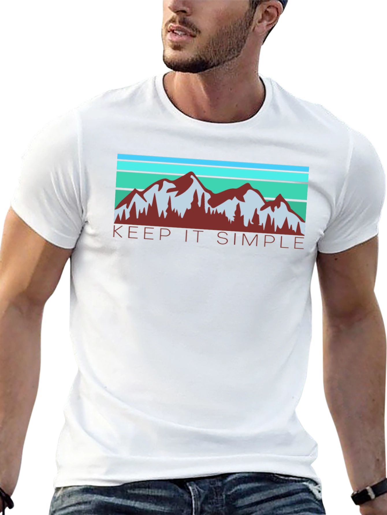 Keep It Simple Mountain Graphic Black T-Shirt