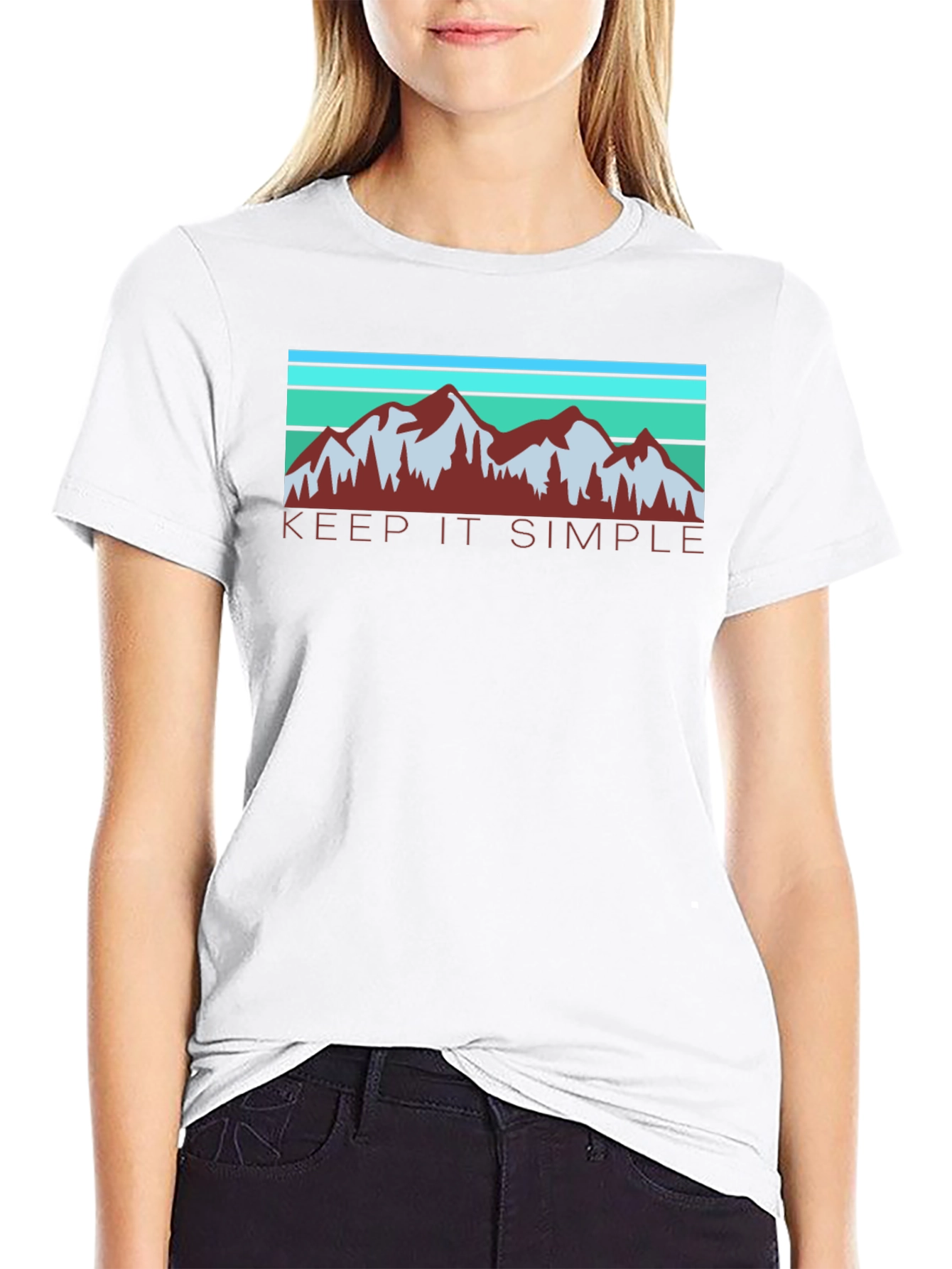 Keep It Simple Mountain Graphic Black T-Shirt