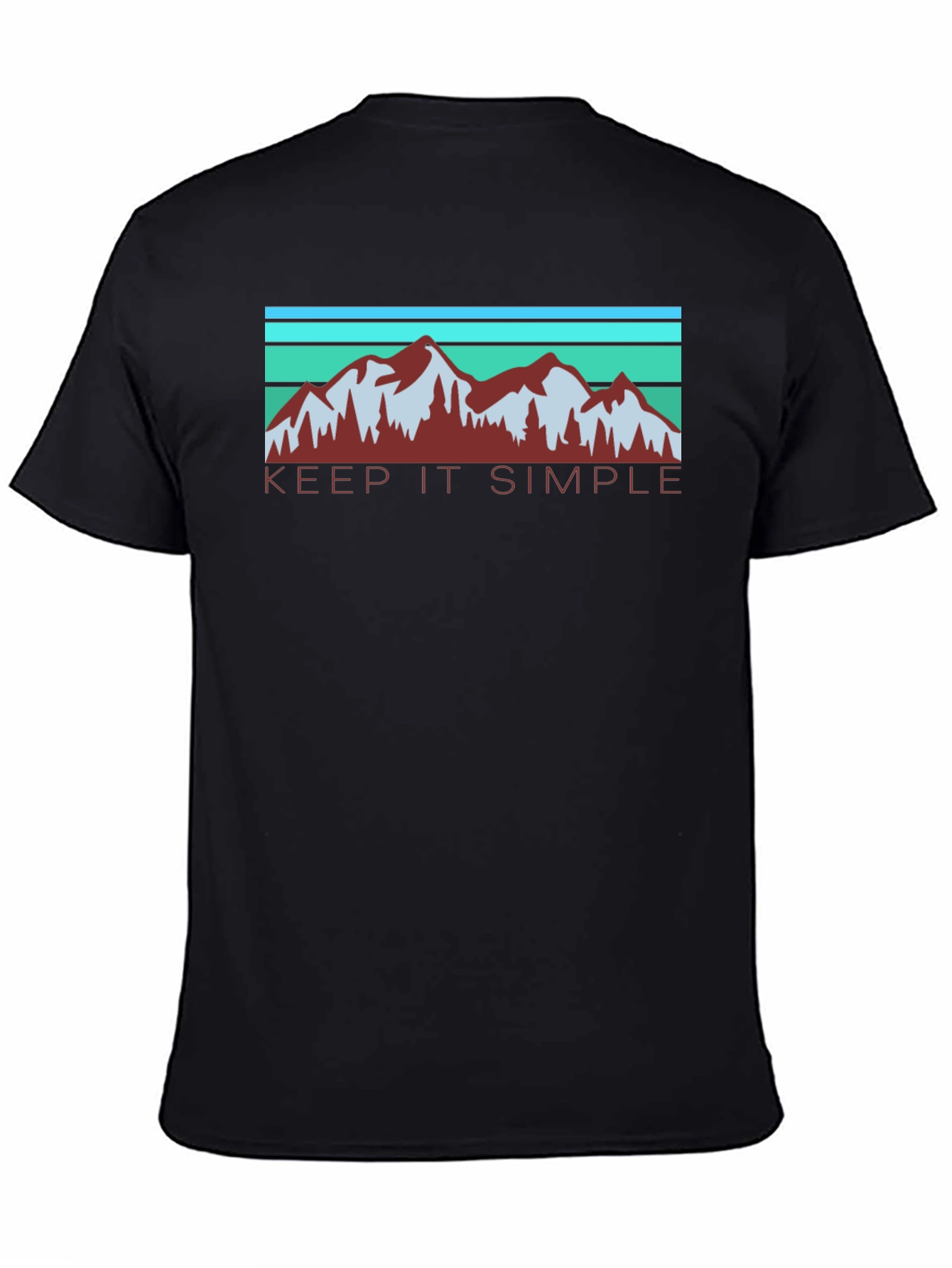 Keep It Simple Mountain Graphic Black T-Shirt