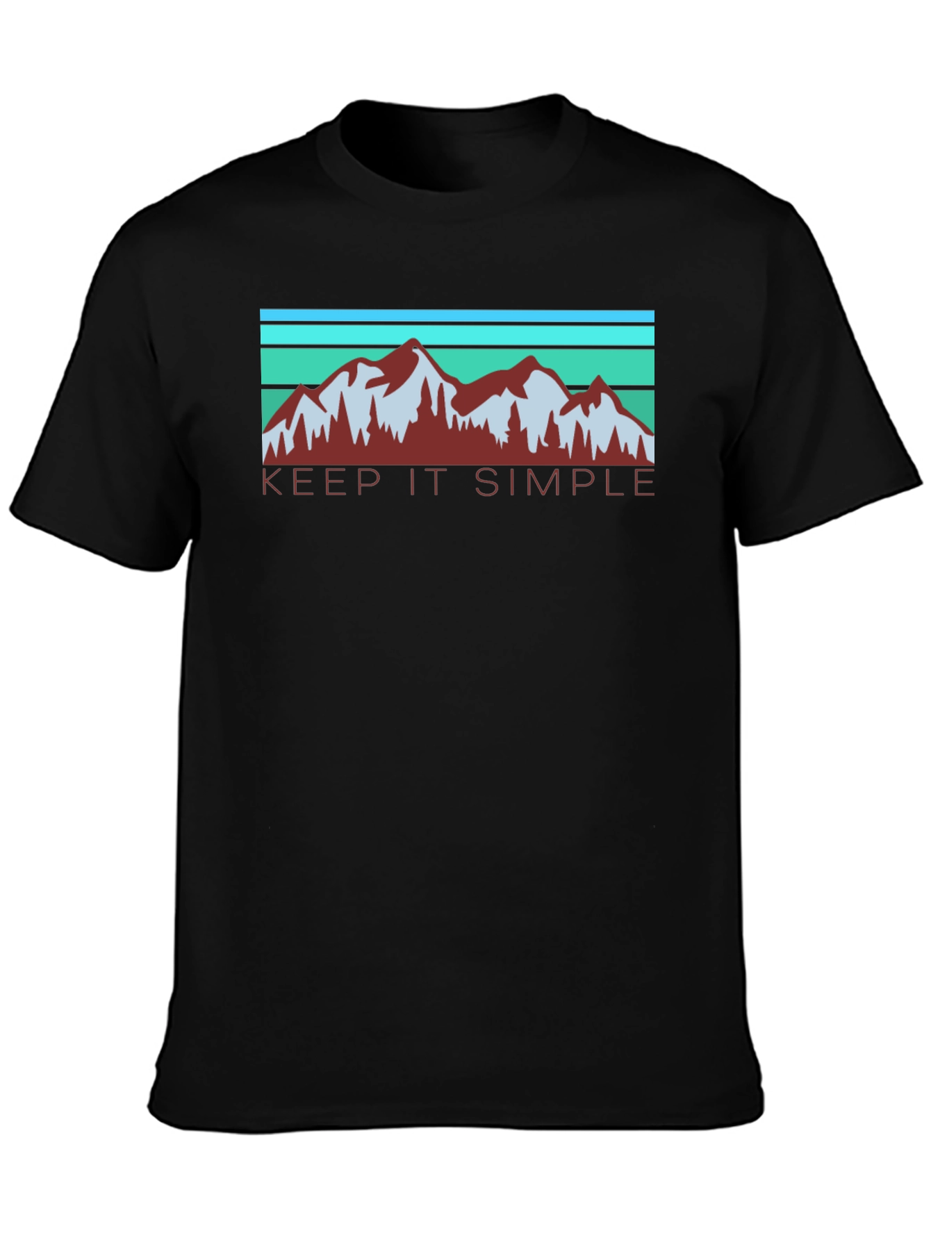 Keep It Simple Mountain Graphic Black T-Shirt