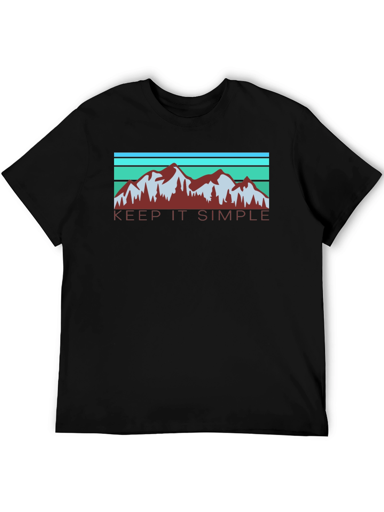 Keep It Simple Mountain Graphic Black T-Shirt