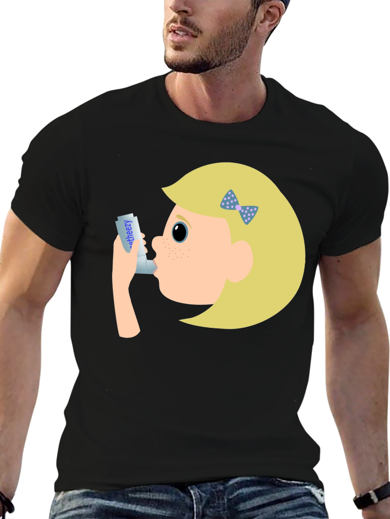 Asthma Awareness T-Shirt - Cartoon Inhaler Design