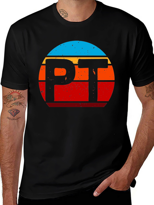 Retro PT T-Shirt Vintage Design Black Tee
