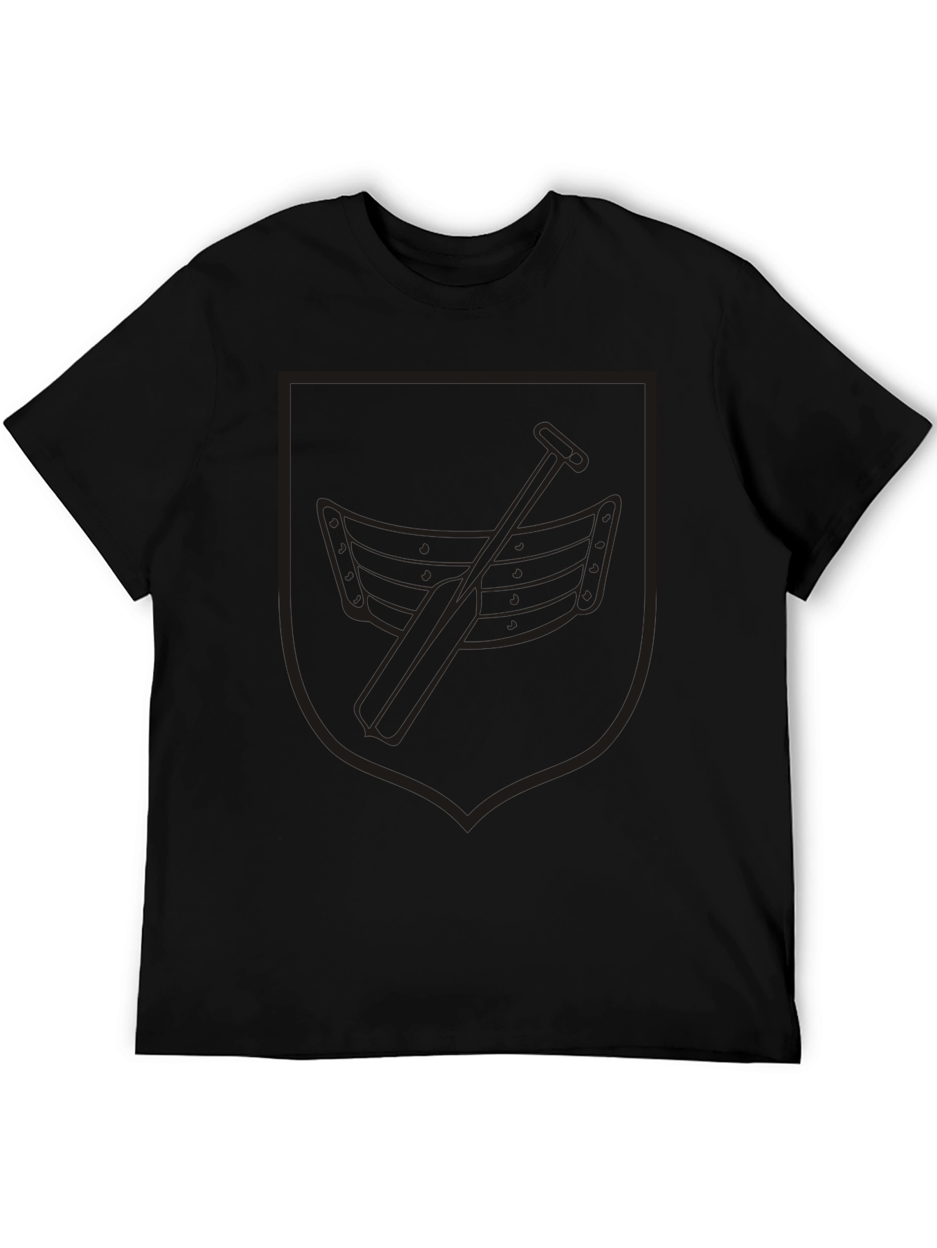 Black Rowing Boat Crest Graphic T-Shirt