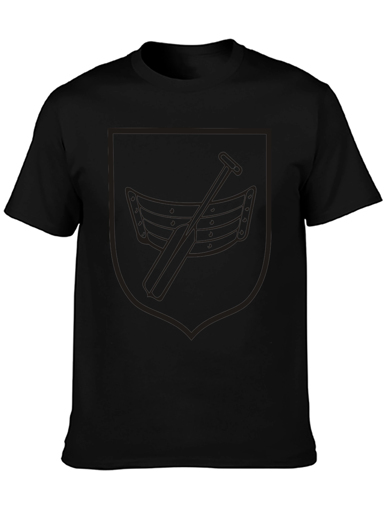 Black Rowing Boat Crest Graphic T-Shirt