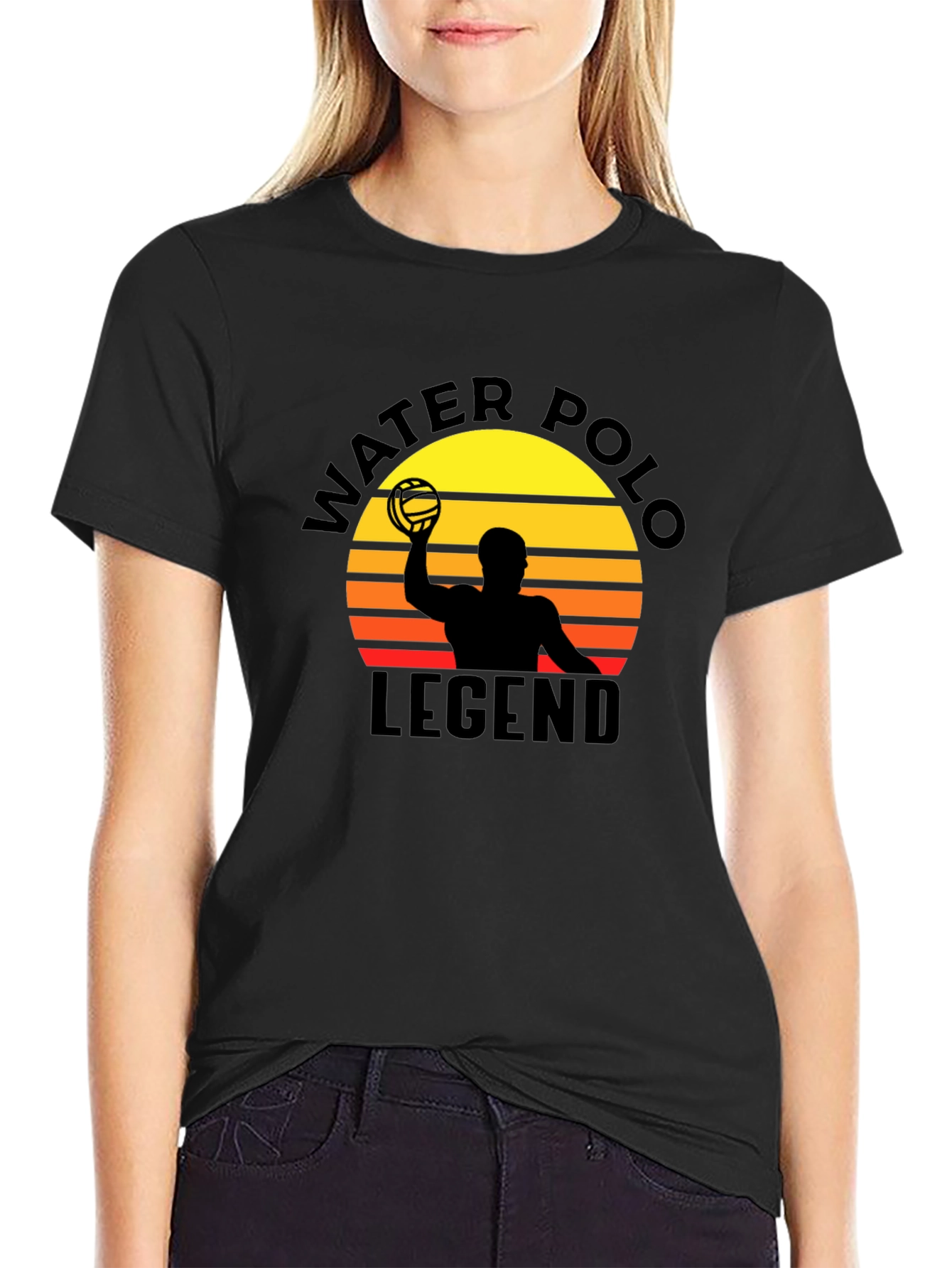 Water Polo Legend Black T-Shirt - Retro Style