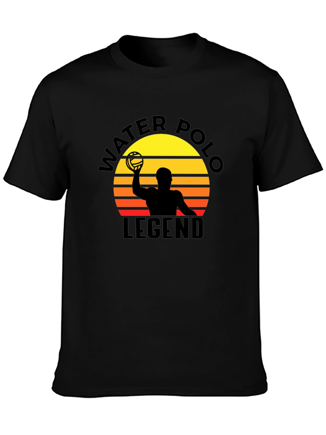 Water Polo Legend Black T-Shirt - Retro Style