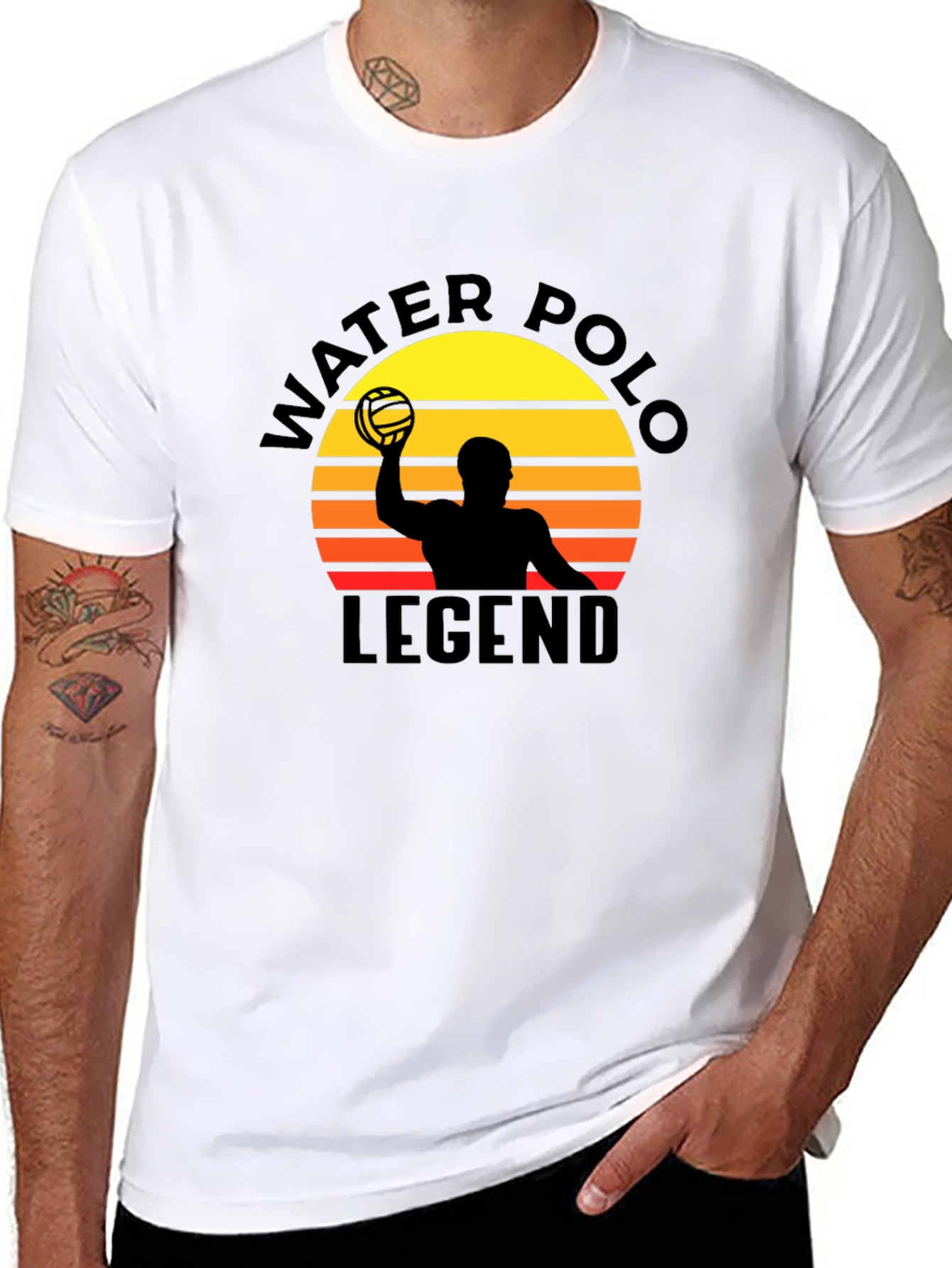 Water Polo Legend Black T-Shirt - Retro Style