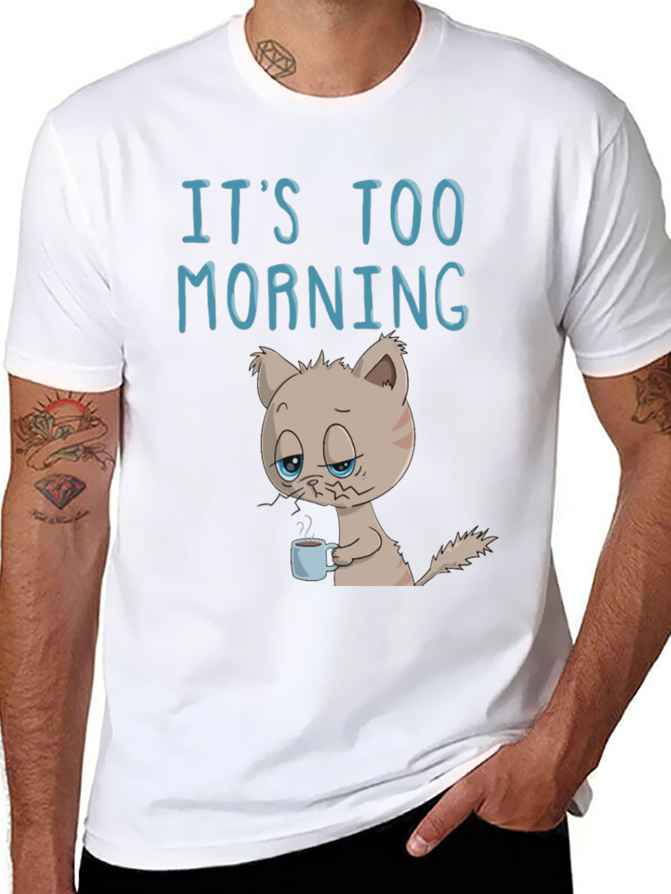 Its Too Morning Funny Cat T-Shirt