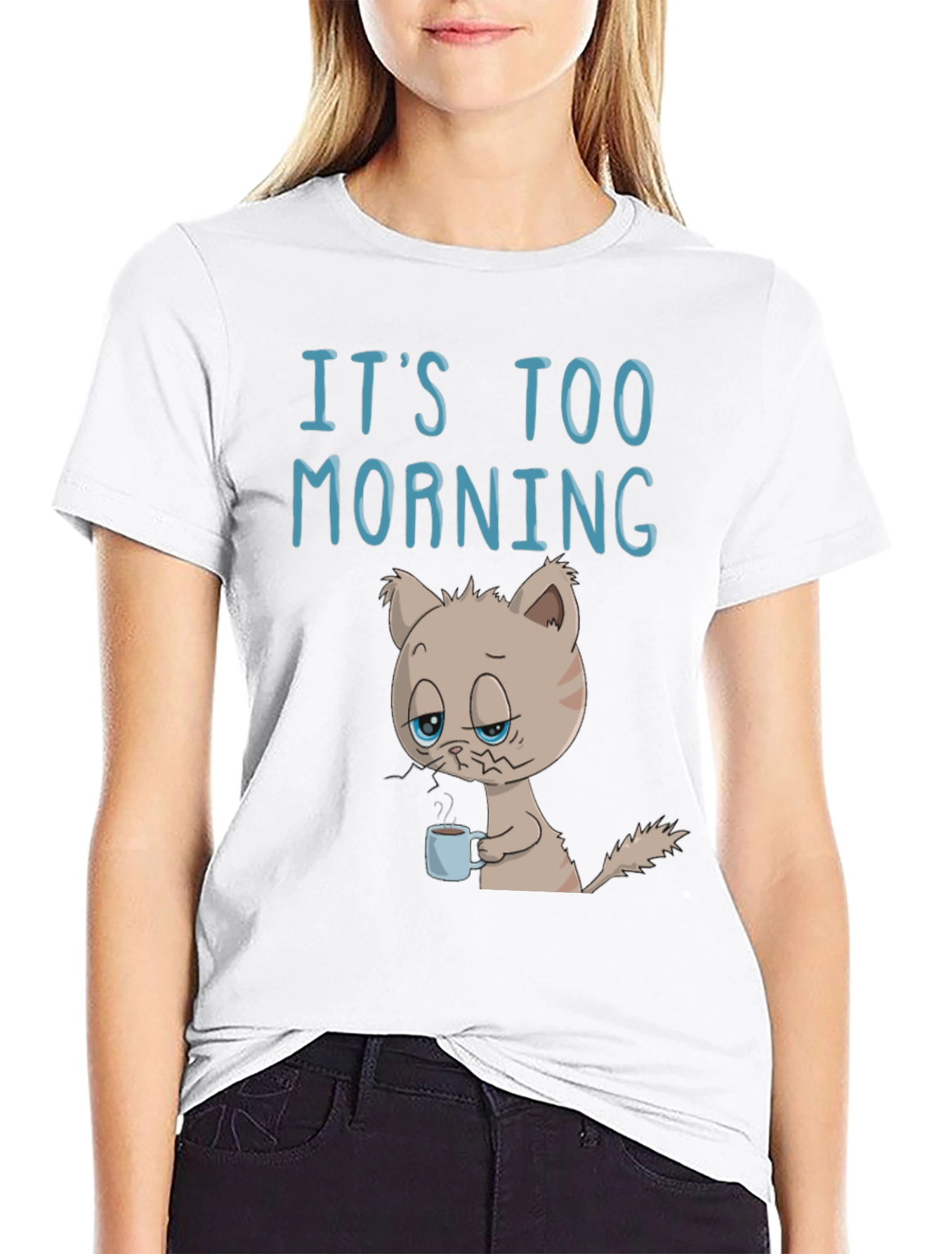 Its Too Morning Funny Cat T-Shirt