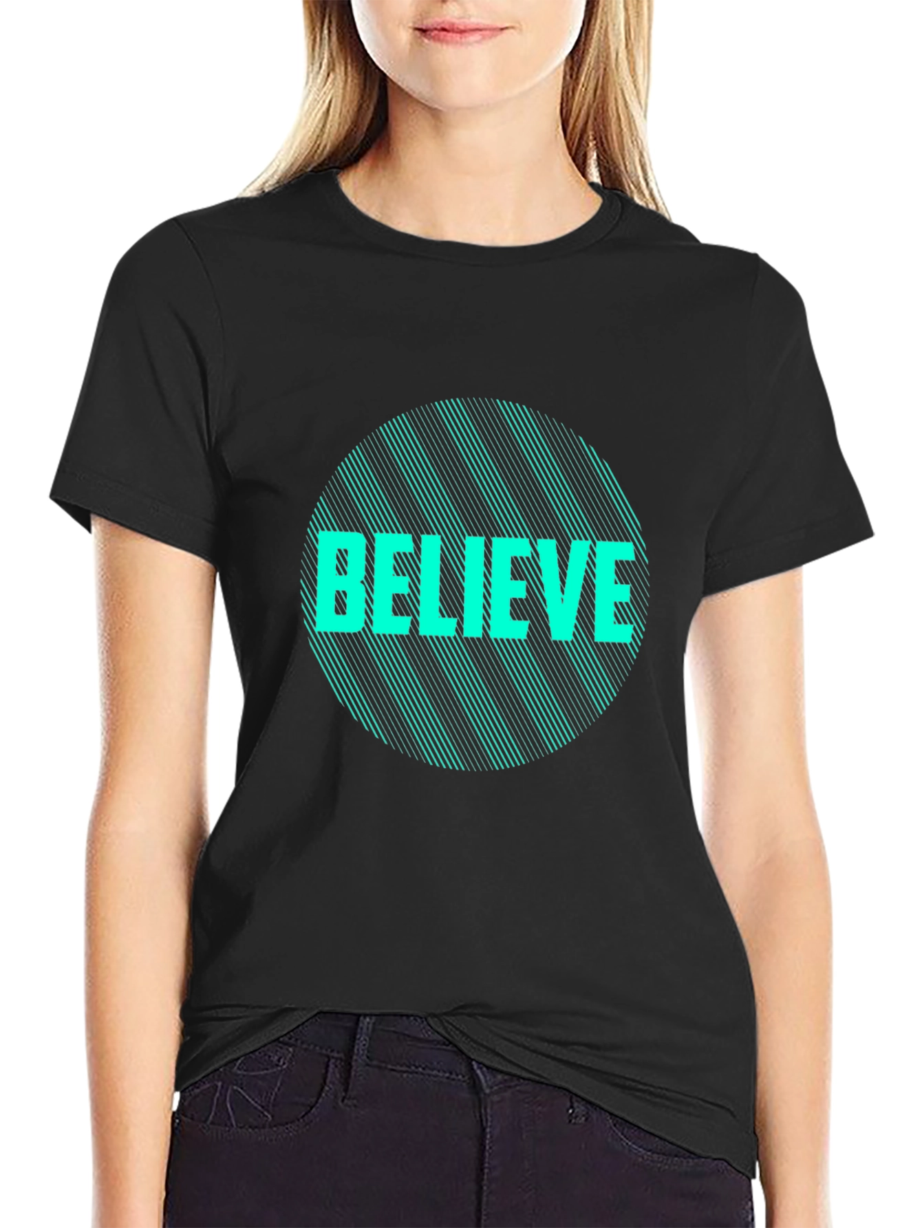 Believe Graphic Tee - Stylish Black T-Shirt