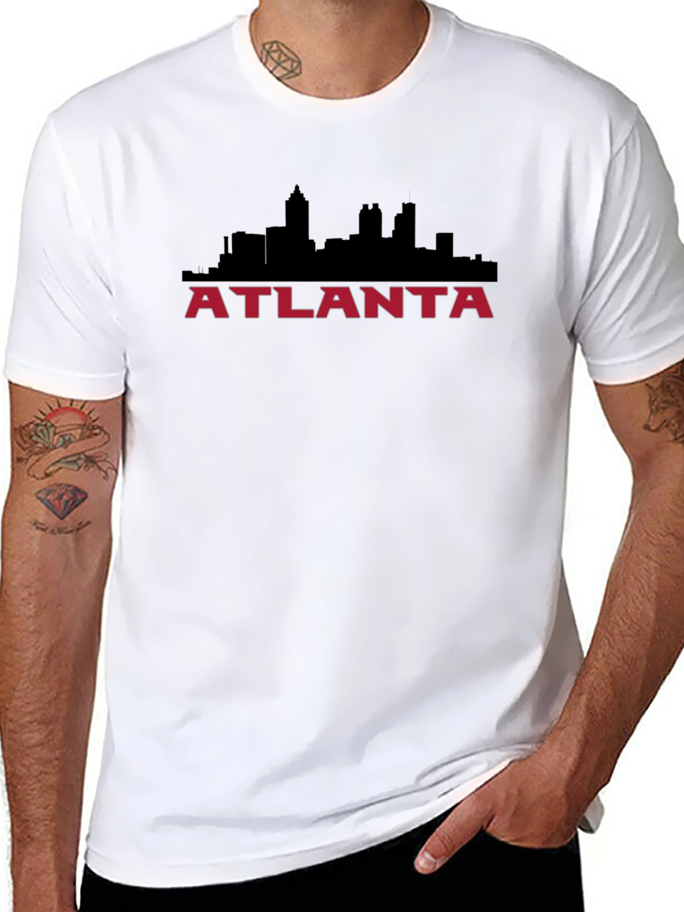 Atlanta Skyline Graphic Tee - Black Cotton Blend
