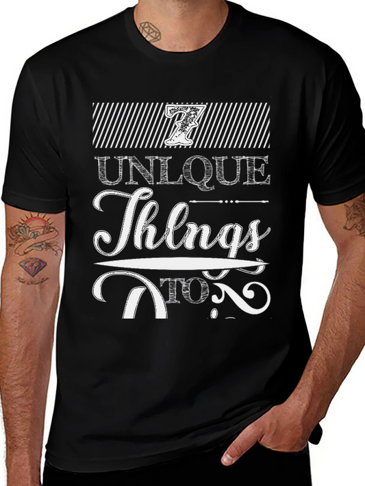 Unique Things To Do Graphic Tee - Black Cotton Blend